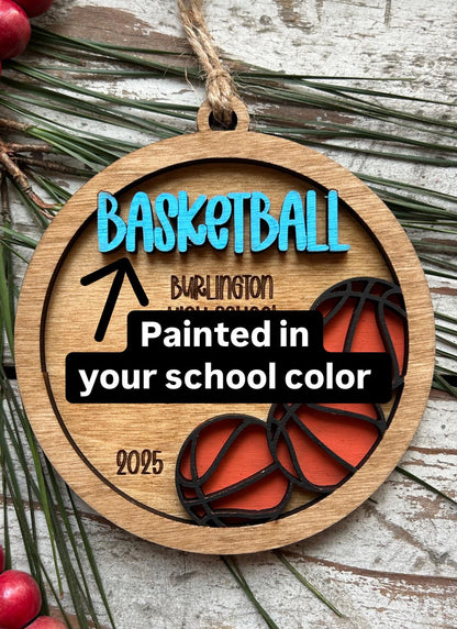 Personalized Basketball Boy or Girl Player Christmas Tree Ornament | Gift for High School College Basketball Team | Custom Basketball Coach
