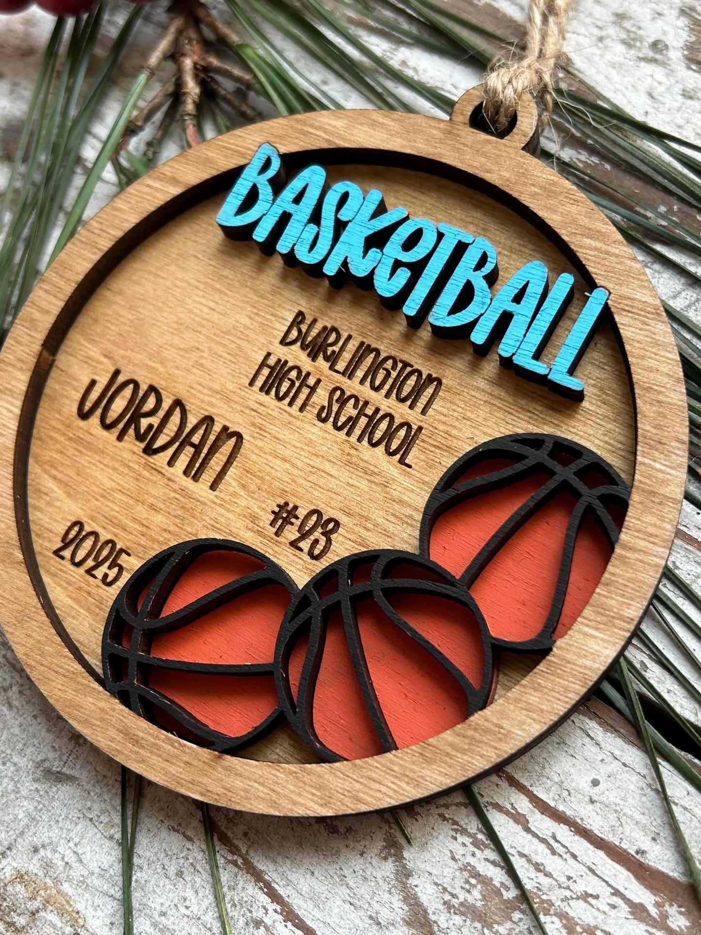 Personalized Basketball Boy or Girl Player Christmas Tree Ornament | Gift for High School College Basketball Team | Custom Basketball Coach