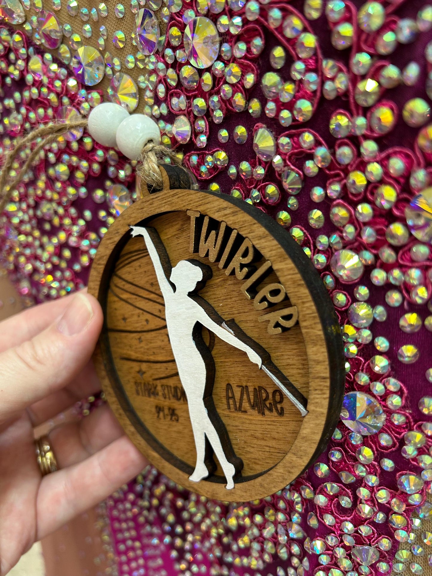 Personalized Baton Twirler Christmas Tree Ornament | Custom College High School Feature Twirler Marching Band Gift | Majorette Team Present