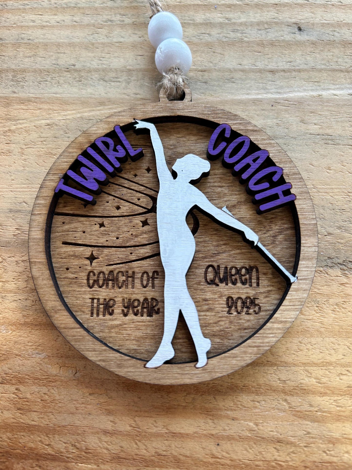 Personalized Baton Twirl Coach Christmas Tree Ornament | Custom College High School Feature Twirler Marching Band | Majorette Coach Present