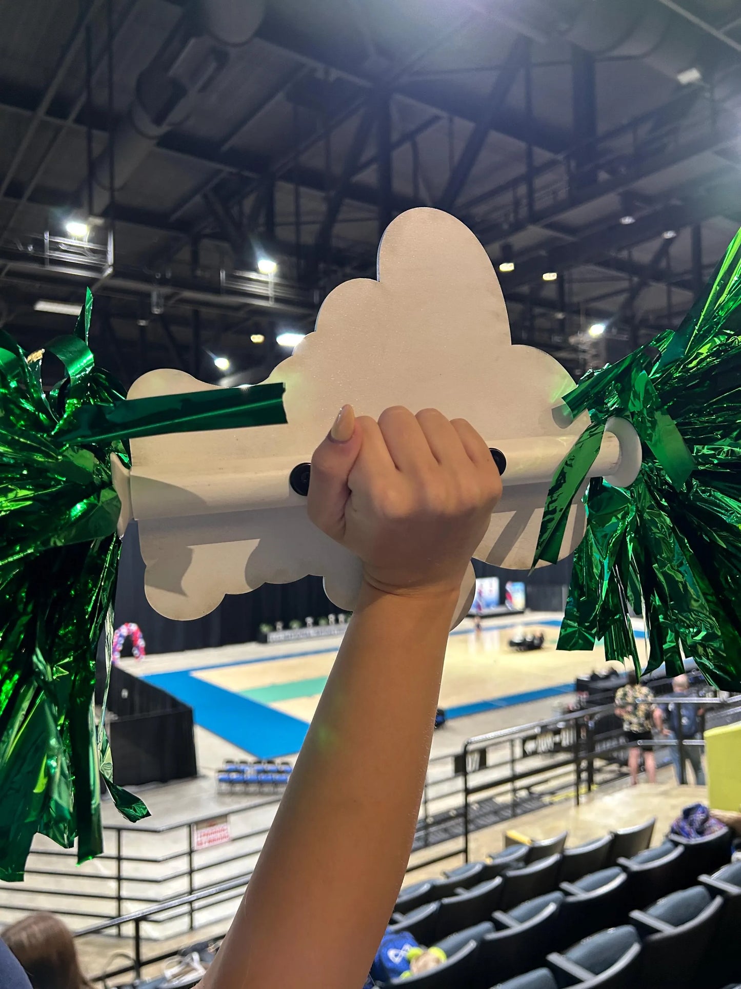 Personalized Cheer Stick with Pom Poms | Game Day School Spirit Sign | Custom Name Cheer Sign | Sports Mom Sign | College Graduation Cheer