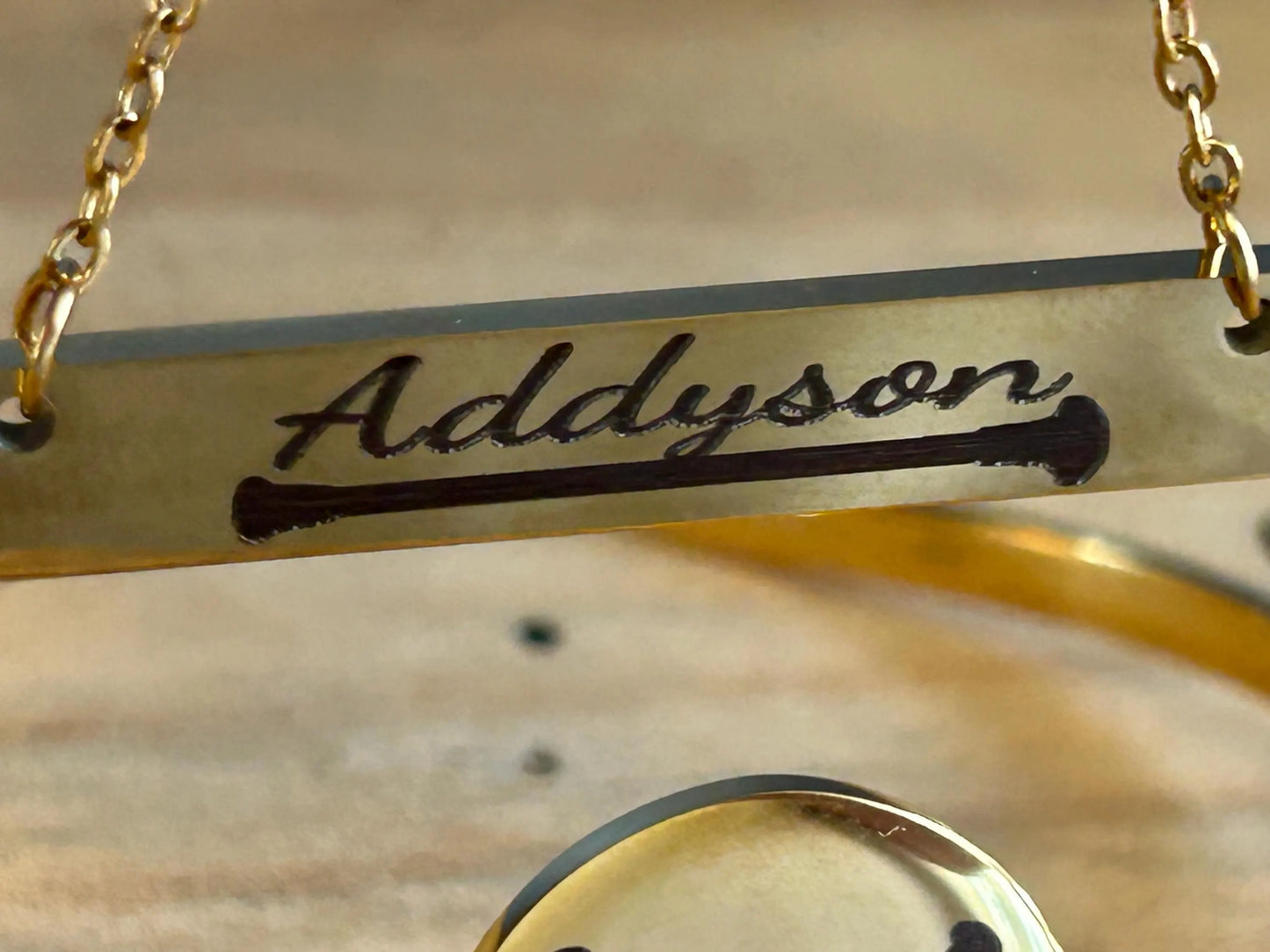 Personalized Baton Twirler Name Bar Necklace and Bracelet | Custom Majorette Gold Silver Jewelry Set | Feature Twirler College High School