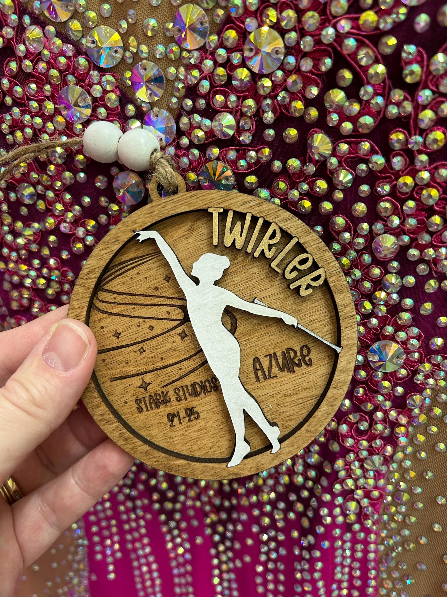 Personalized Baton Twirler Christmas Tree Ornament | Custom College High School Feature Twirler Girl Boy Majorette Team