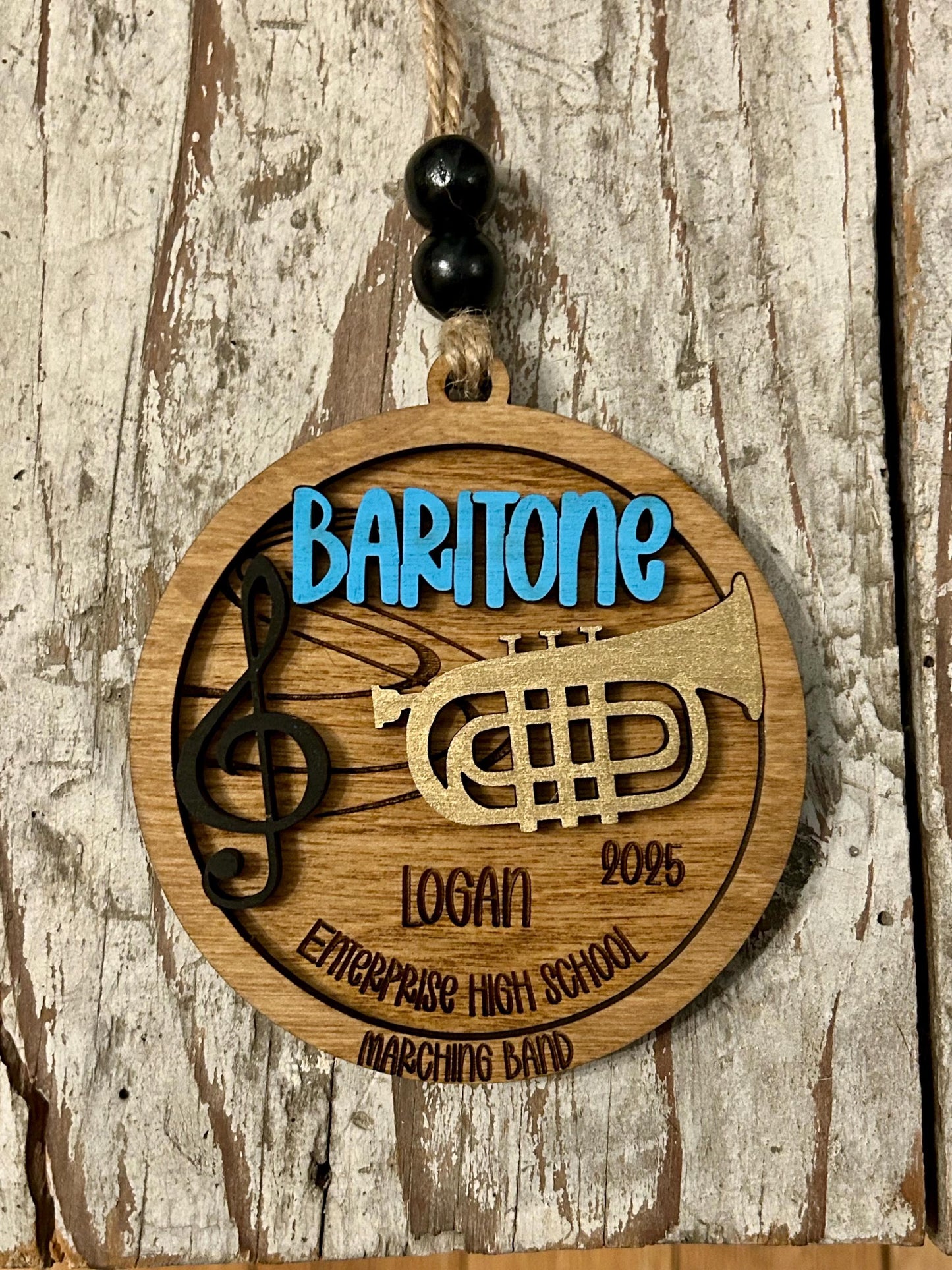 Personalized Baritone Marching Band Christmas Tree Ornament | Brass Music Instrument Ornament | Custom Band Gift | Gift for Band Director