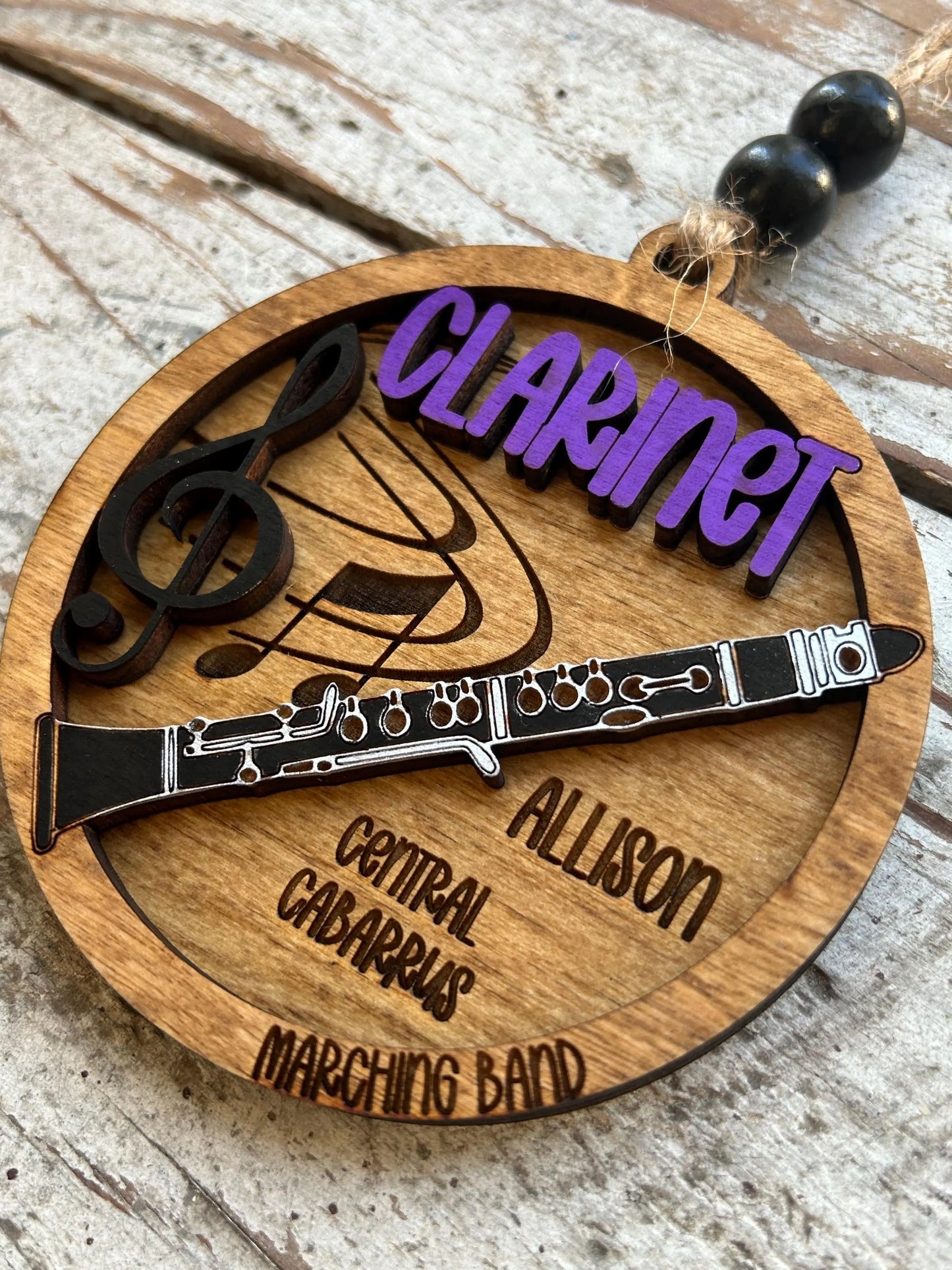 Personalized Clarinet Marching Band Christmas Tree Ornament | Music Instrument Ornament | Woodwinds Custom  Band | Gift for Band Director
