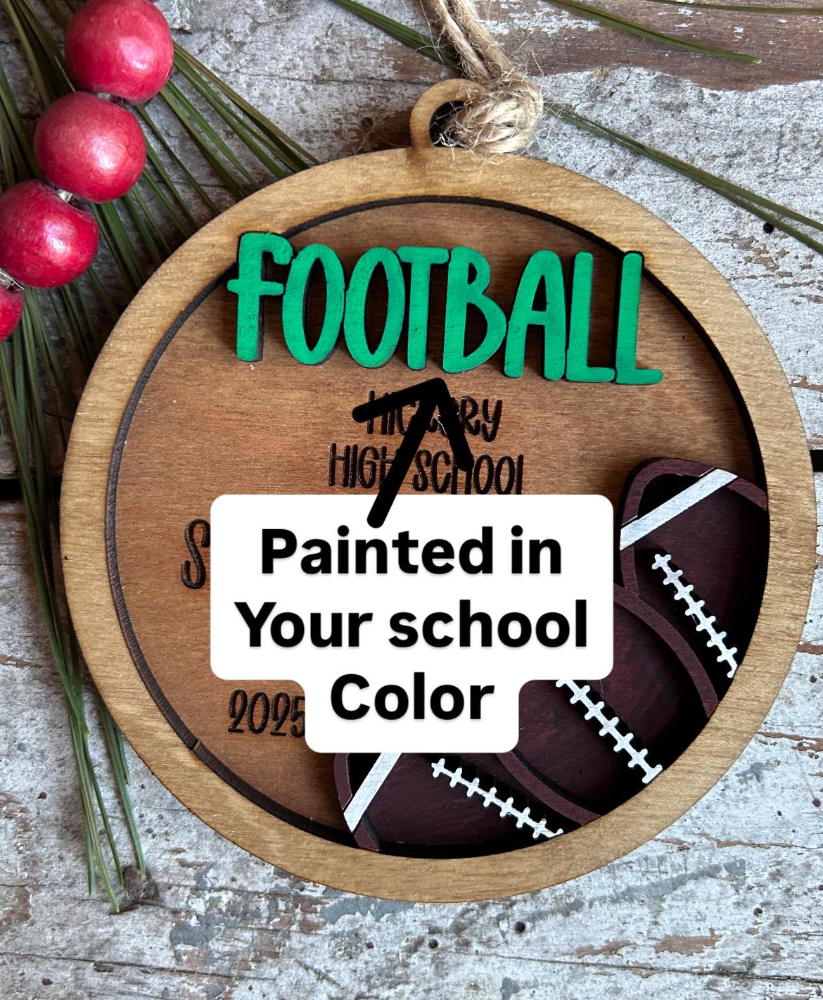 Personalized Football Player Christmas Tree Ornament | Gift for High School Football Team | Custom Football Ornament | Senior Football Gift