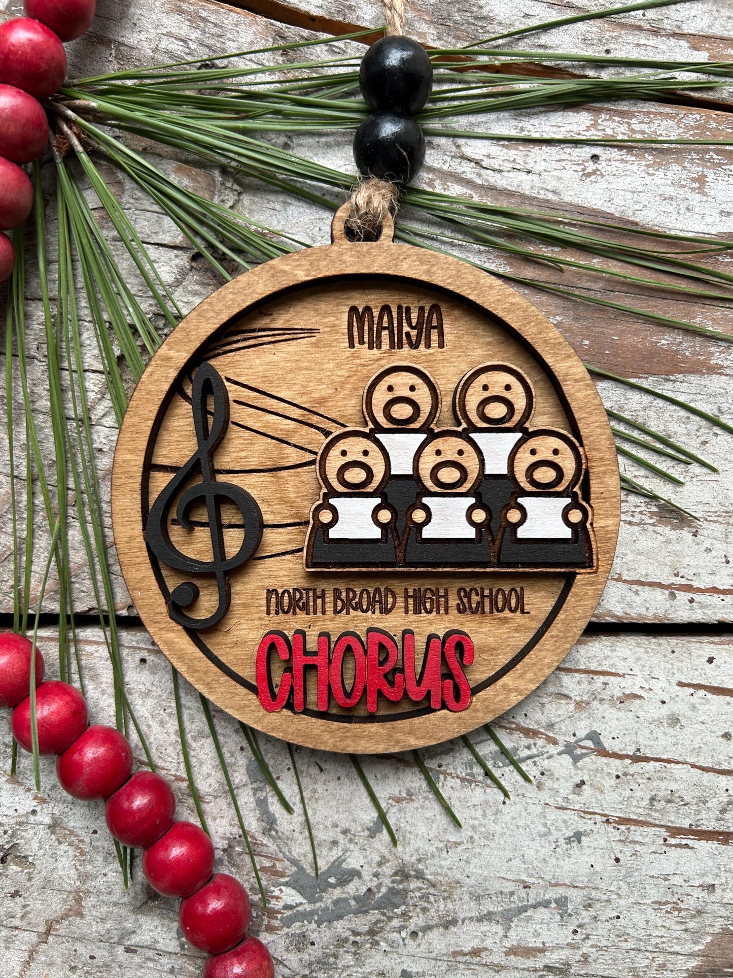 Personalized Chorus Christmas Tree Ornament |  Custom High School School Choral Singer | Musical Theater | Music Lover | Church Choir Gift
