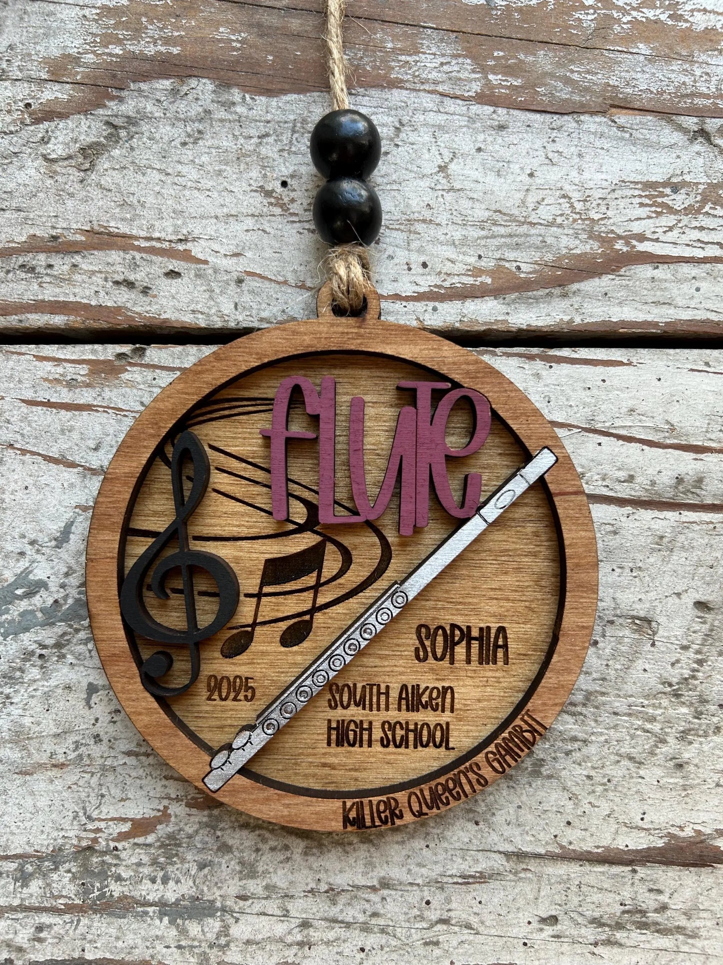 Personalized Flute Marching Band Christmas Tree Ornament | Music Instrument Ornament | Piccolo Custom Band Gift | Gift for Band Director