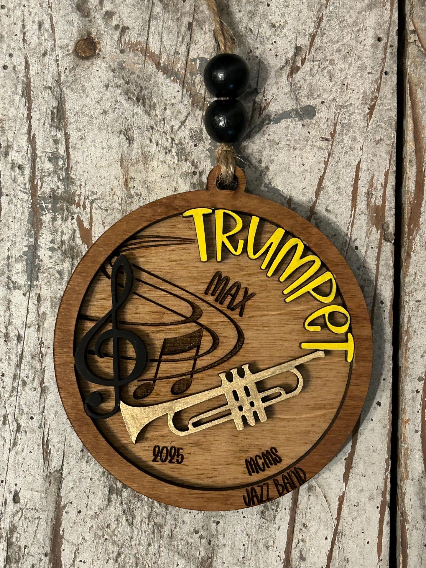 Personalized Trumpet Marching Band Christmas Tree Ornament | Brass Music Instrument Ornament | Custom Band Gift | Gift for Band Director