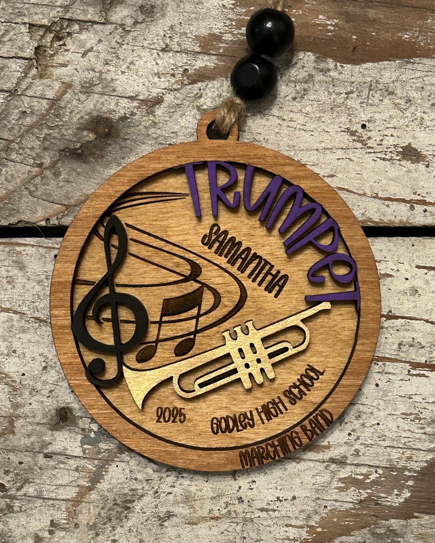 Personalized Trumpet Marching Band Christmas Tree Ornament | Brass Music Instrument Ornament | Custom Band Gift | Gift for Band Director