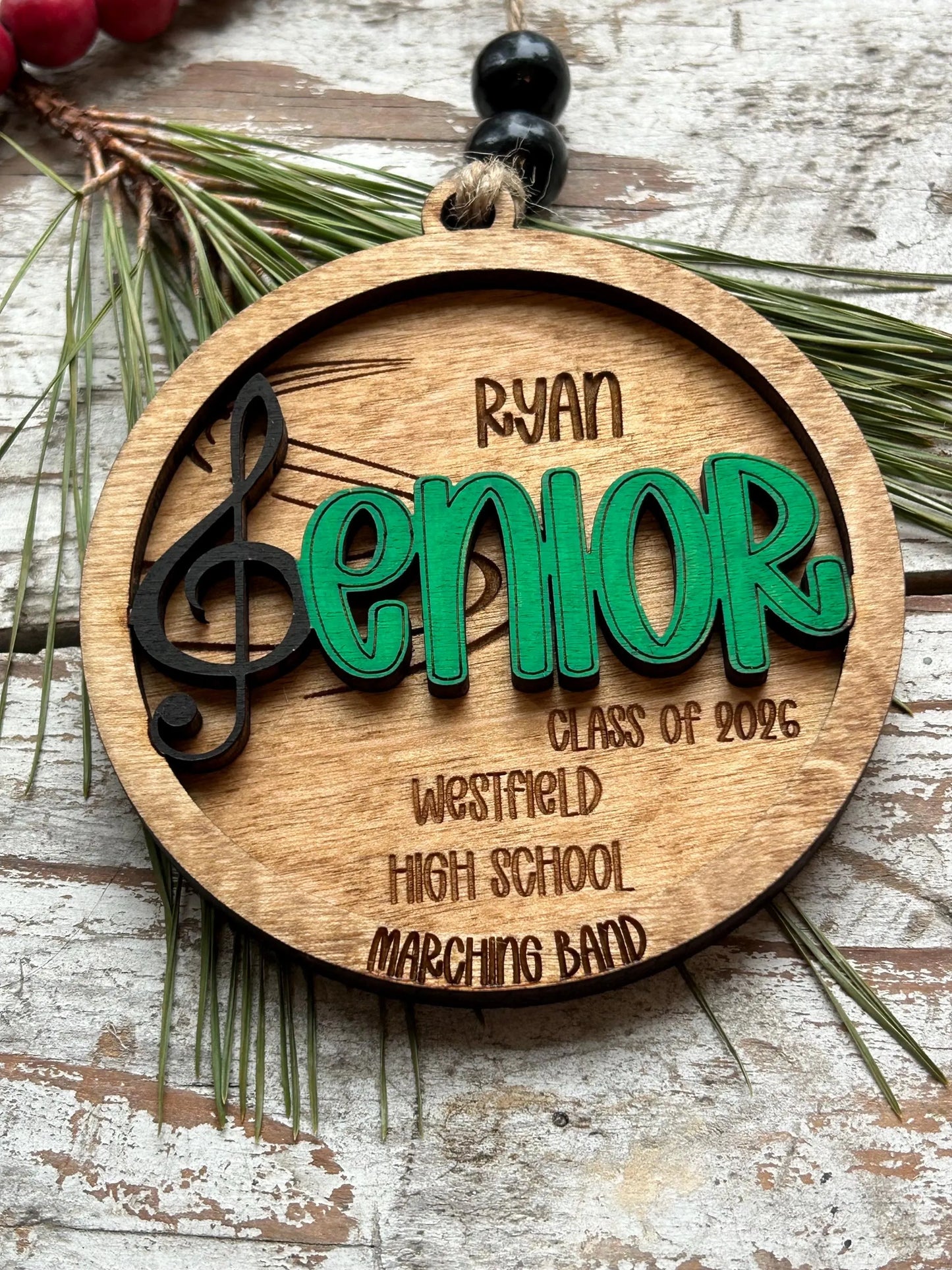 Personalized Marching Band - Chorus Senior Christmas Tree Ornament |  Custom Band Graduation Gift | College Band Senior Class of 2027 |