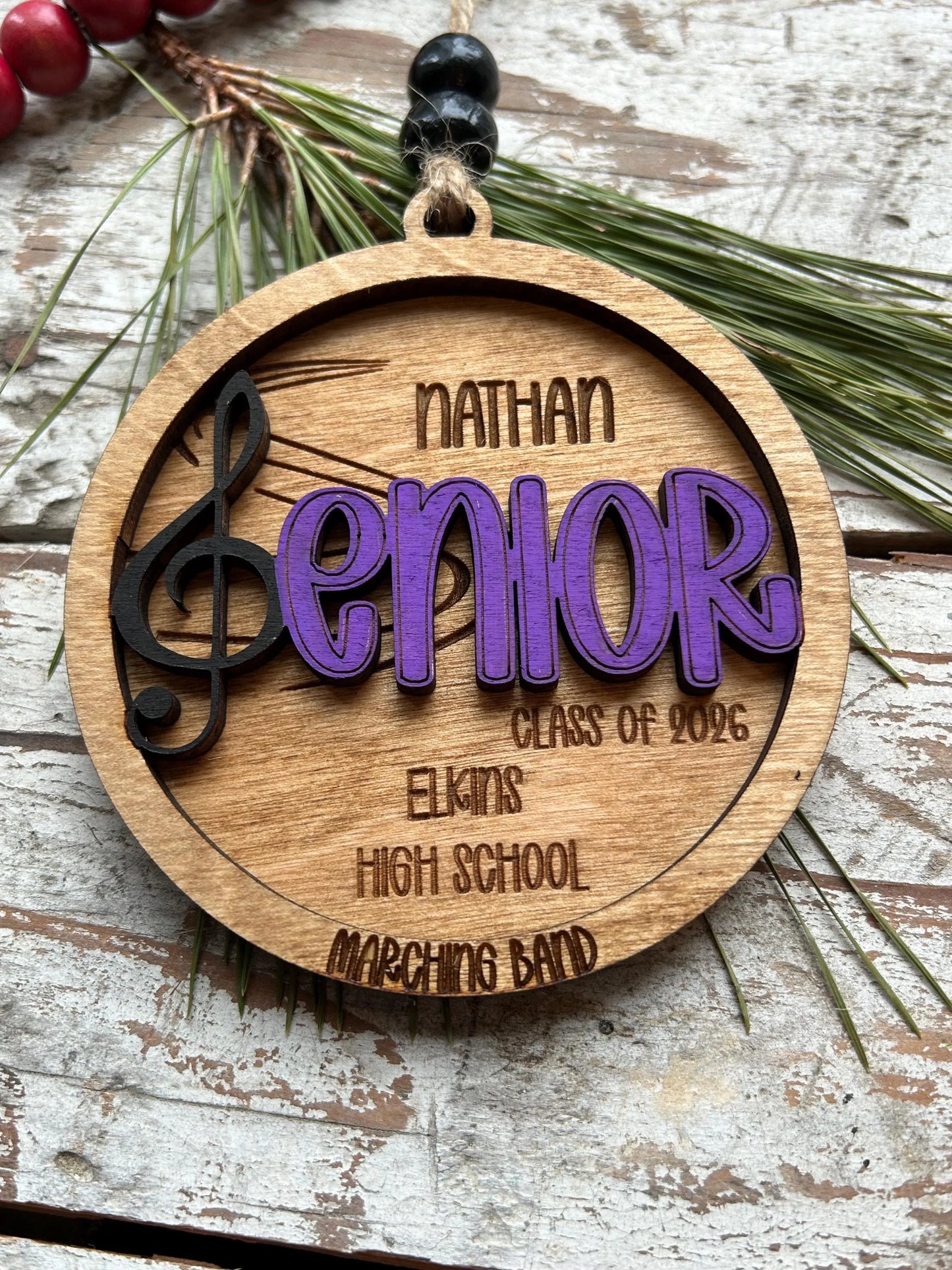 Personalized Marching Band - Chorus Senior Christmas Tree Ornament |  Custom Band Graduation Gift | College Band Senior Class of 2027 |