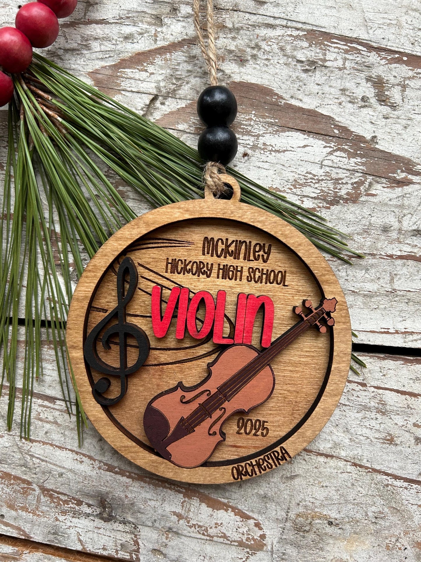 Personalized Violin Orchestra Christmas Tree Ornament | Violinist Gift | Custom Music Violin Lover Keepsake | First Violin Recital Present
