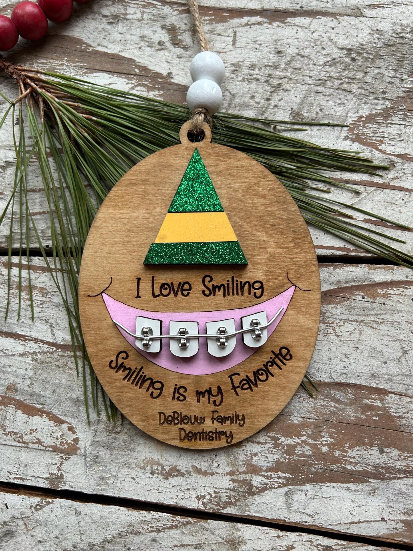 Personalized Braces Christmas Tree Ornament | Smiling is My Favorite | Brace Face | Orthodontist | Tin is In | Metal Mouth | Perfect Smile