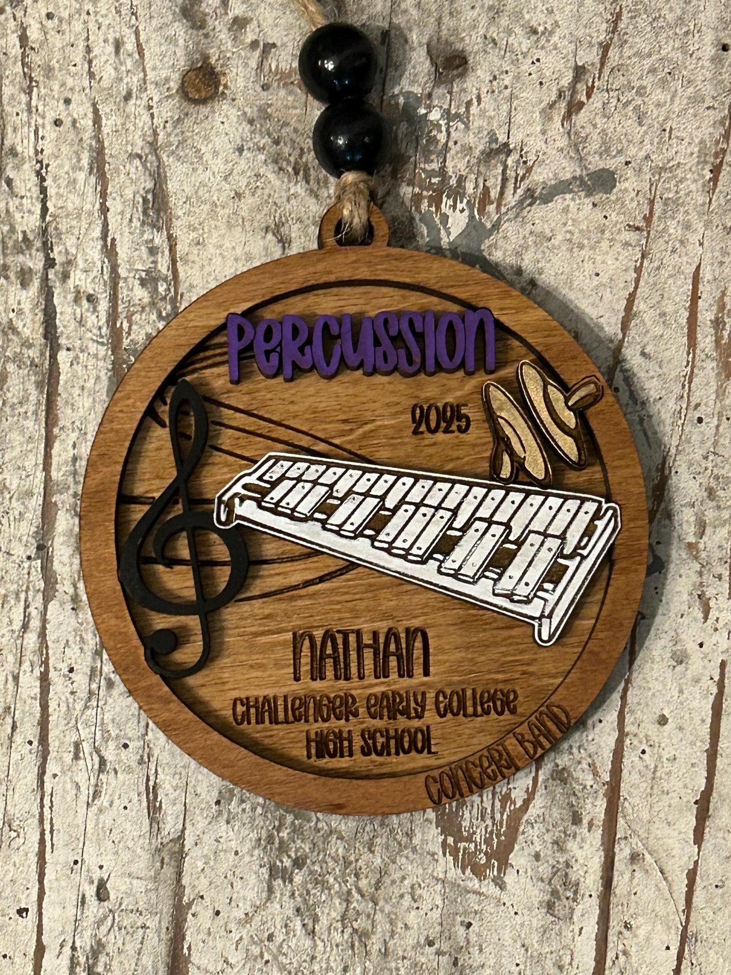 Personalized Percussion Marching Band Christmas Tree Ornament |  Xylophone | Triangle | The Pit Custom Band Gift | Gift for Band Director