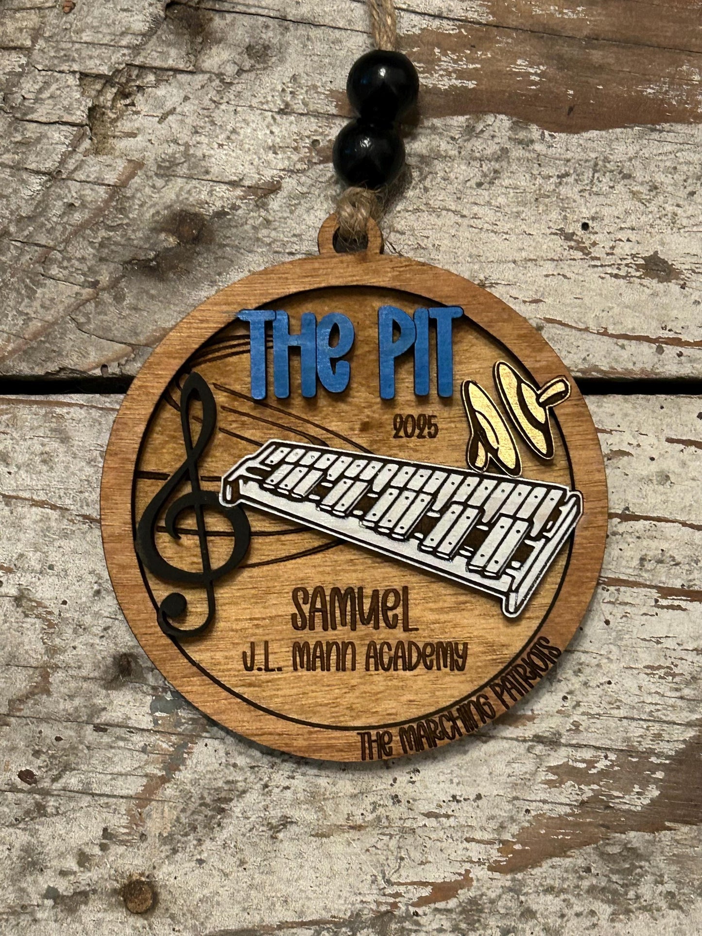 Personalized Pit Marching Band Christmas Tree Ornament | Percussion Xylophone | Triangle | The Pit Custom Band Gift | Gift for Band Director