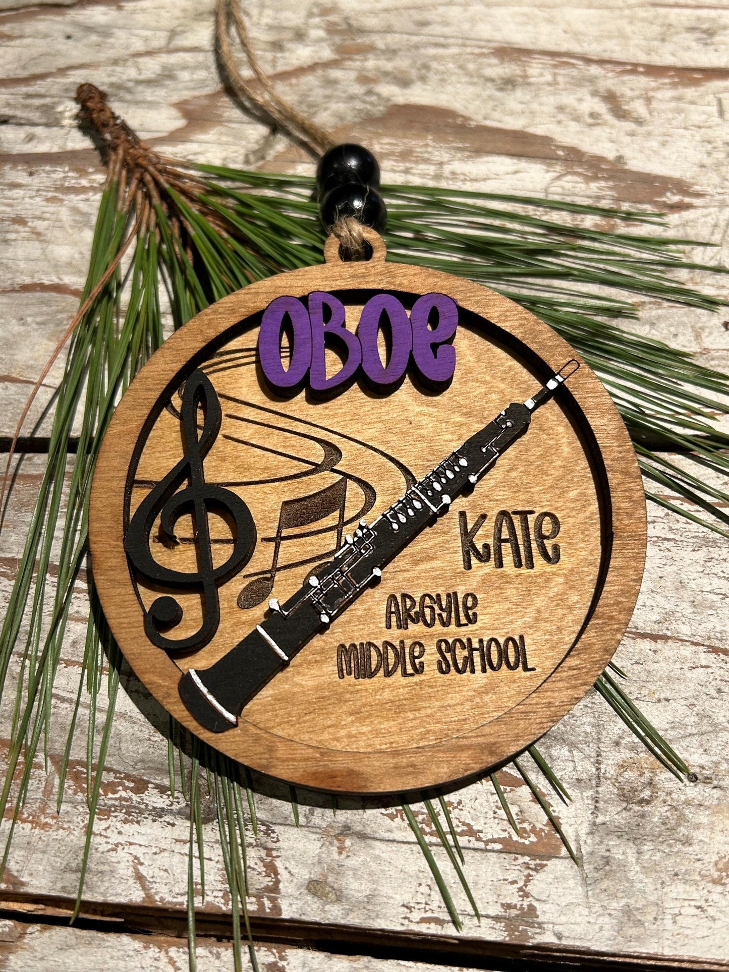 Personalized Oboe Marching Band Christmas Tree Ornament | Music Instrument Ornament | Woodwinds Custom  Band | Gift for Band Director
