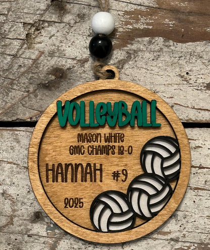 Personalized Volleyball Player Christmas Tree Ornament | Gift for High School Volleyball Team | Custom Volleyball Ornament for Her |