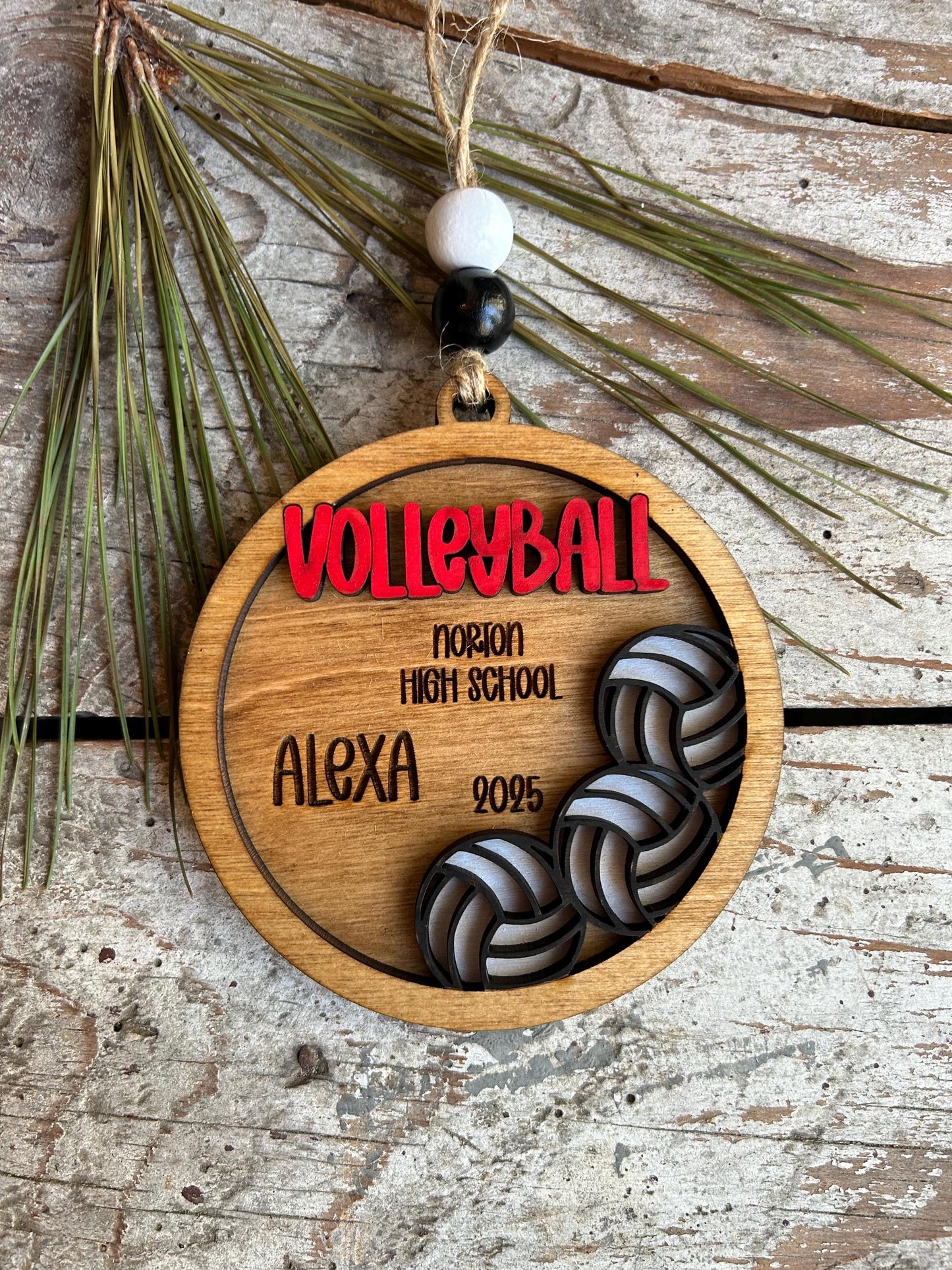 Personalized Volleyball Player Christmas Tree Ornament | Gift for High School Volleyball Team | Custom Volleyball Ornament for Her |