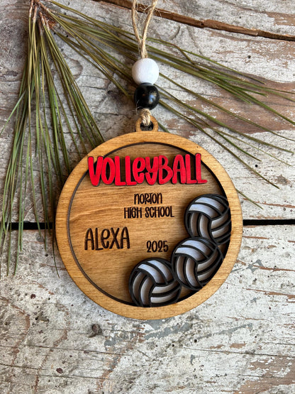 Personalized Volleyball Player Christmas Tree Ornament | Gift for High School Volleyball Team | Custom Volleyball Ornament for Her |