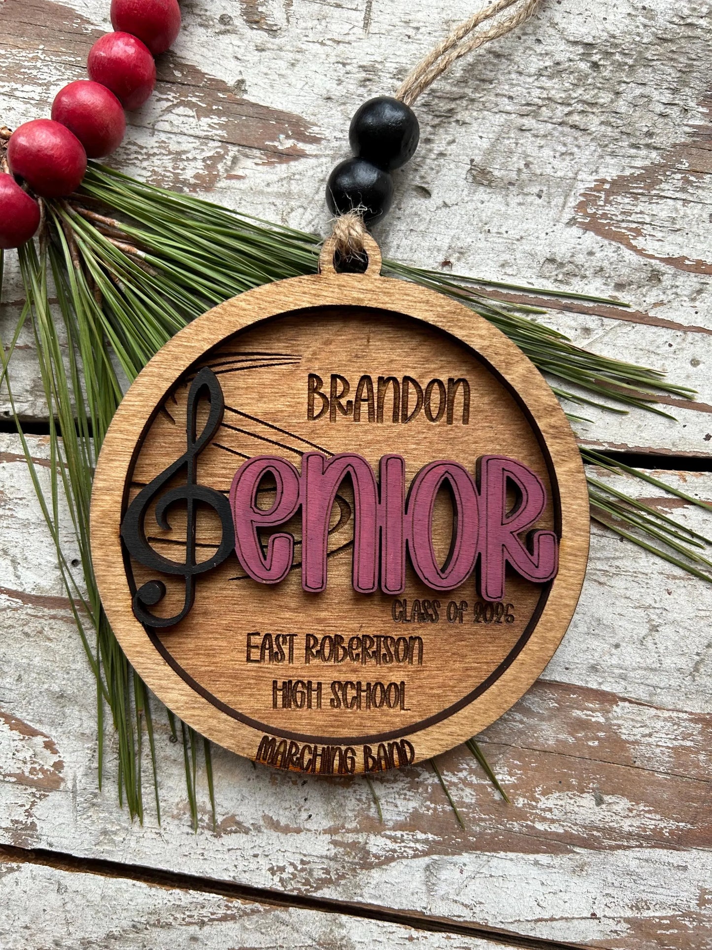 Personalized Marching Band - Chorus Senior Christmas Tree Ornament |  Custom Band Graduation Gift | College Band Senior Class of 2027 |