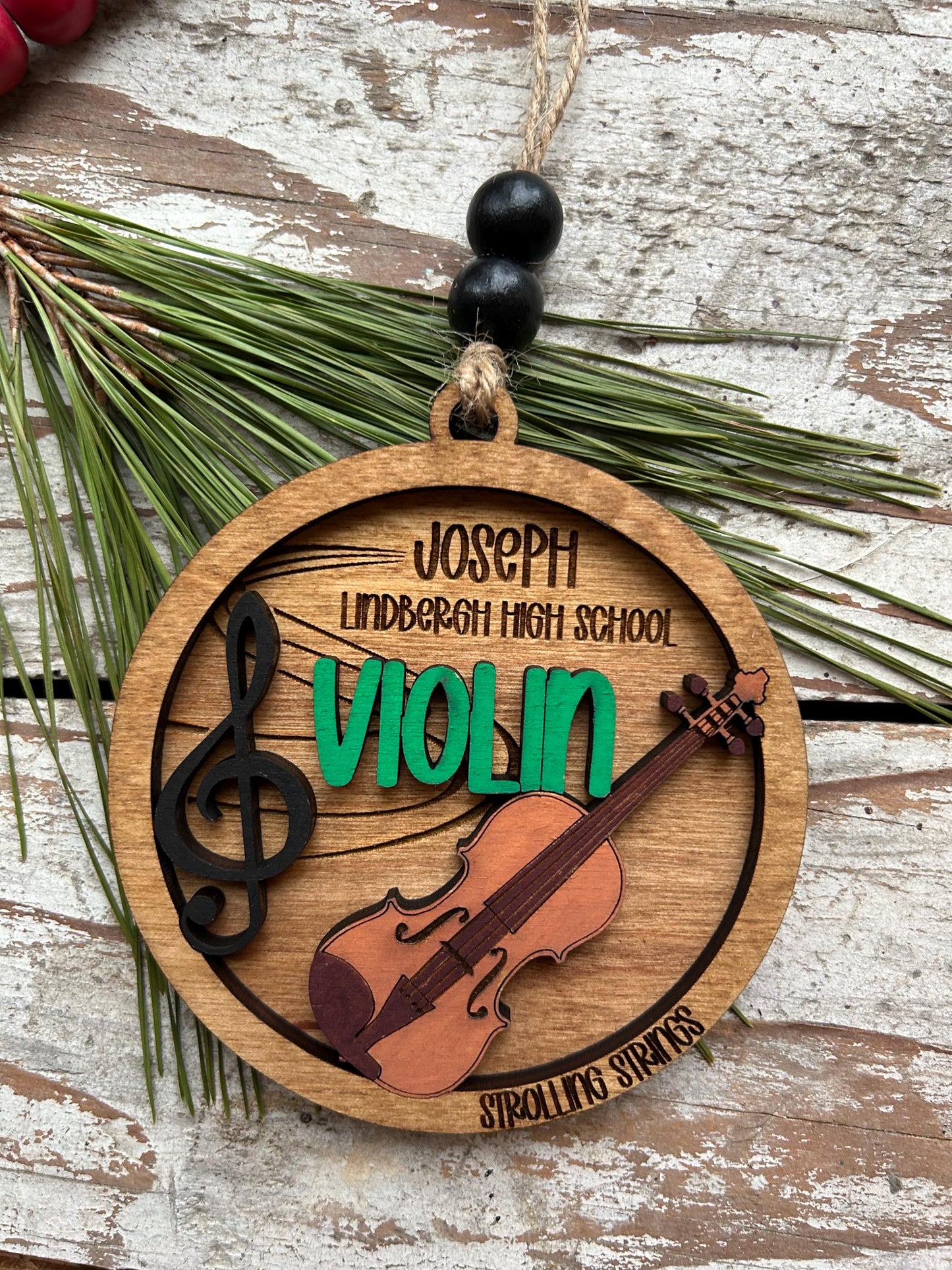 Personalized Violin Orchestra Christmas Tree Ornament | Violinist Gift | Custom Music Violin Lover Keepsake | First Violin Recital Present