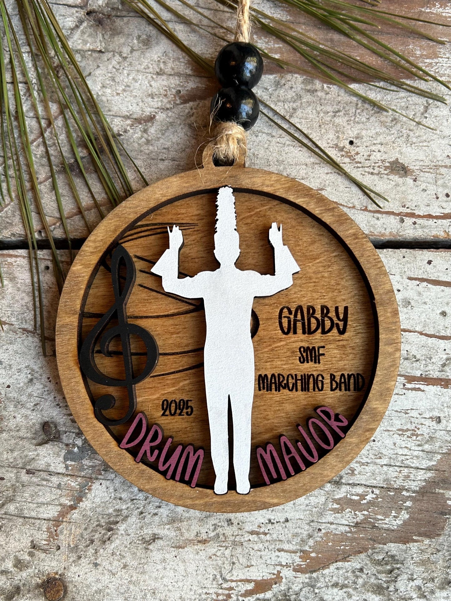 Personalized Drum Major Marching Band Christmas Tree Ornament |  Custom Band Leader Gift | Gift for Band Director | Music Lover | Conductor