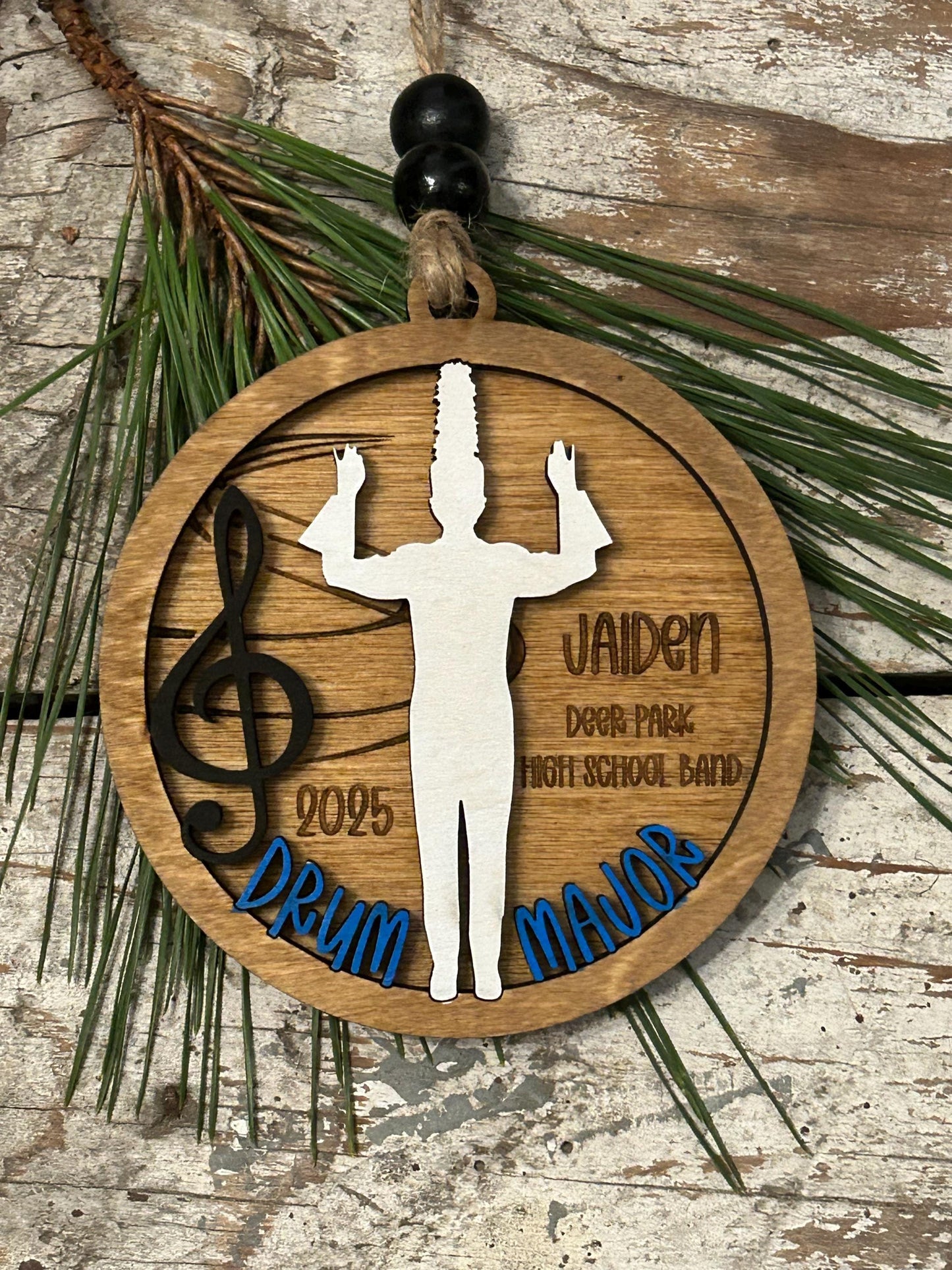Personalized Drum Major Marching Band Christmas Tree Ornament |  Custom Band Leader Gift | Gift for Band Director | Music Lover | Conductor