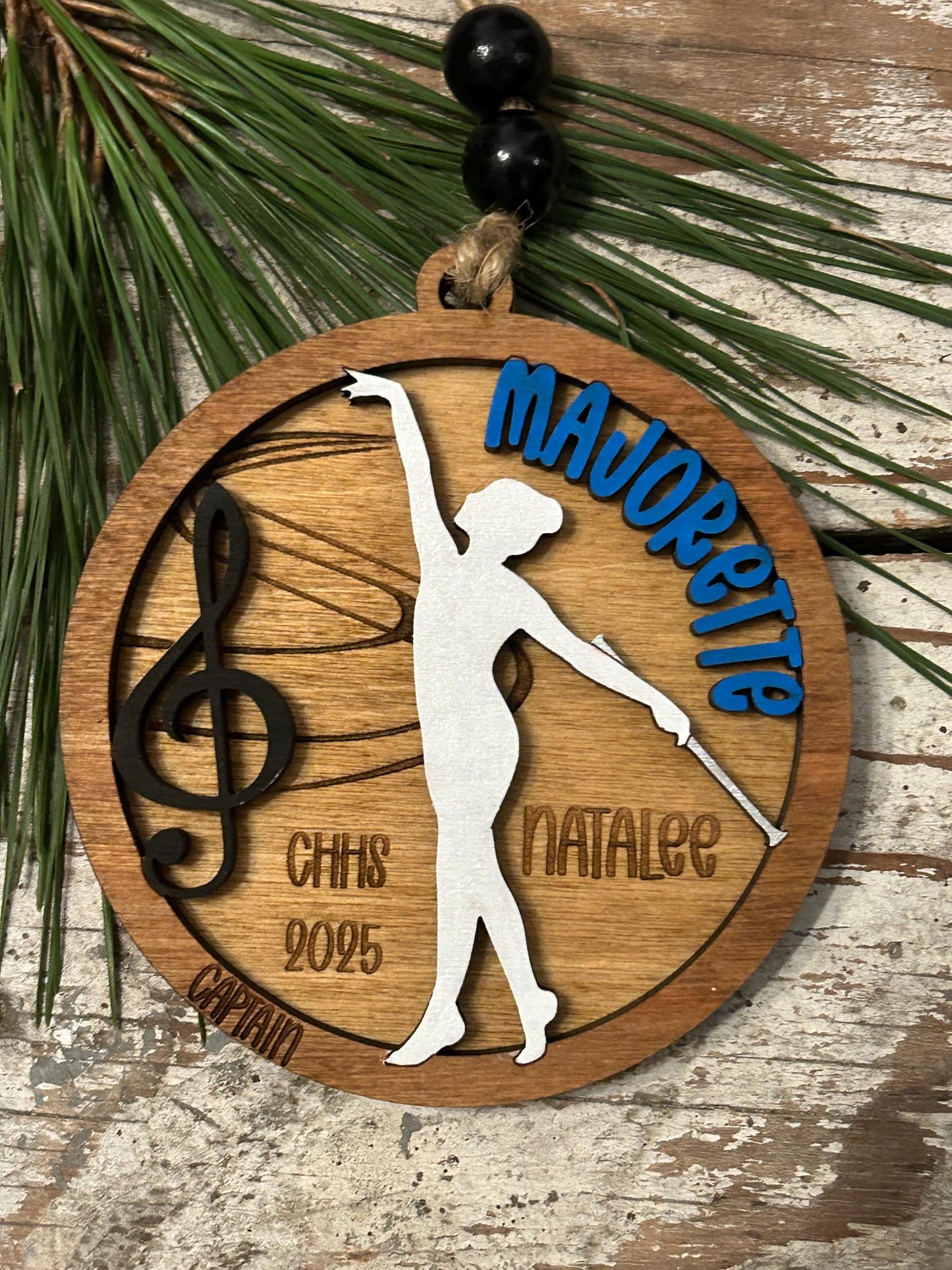 Personalized Majorette Marching Band Christmas Tree Ornament | Baton Twirler Custom Band Gift | Custom Twirl Strong | Majorette Team Gift