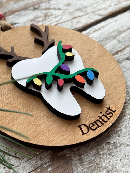 Personalized Dentist Christmas Tree Ornament | Gift for Dental Assistant | Orthodontist | Dental Hygienist Team Party Present | Tooth