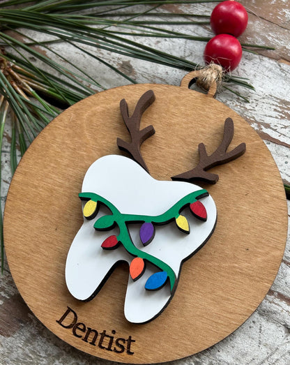 Personalized Dentist Christmas Tree Ornament | Gift for Dental Assistant | Orthodontist | Dental Hygienist Team Party Present | Tooth