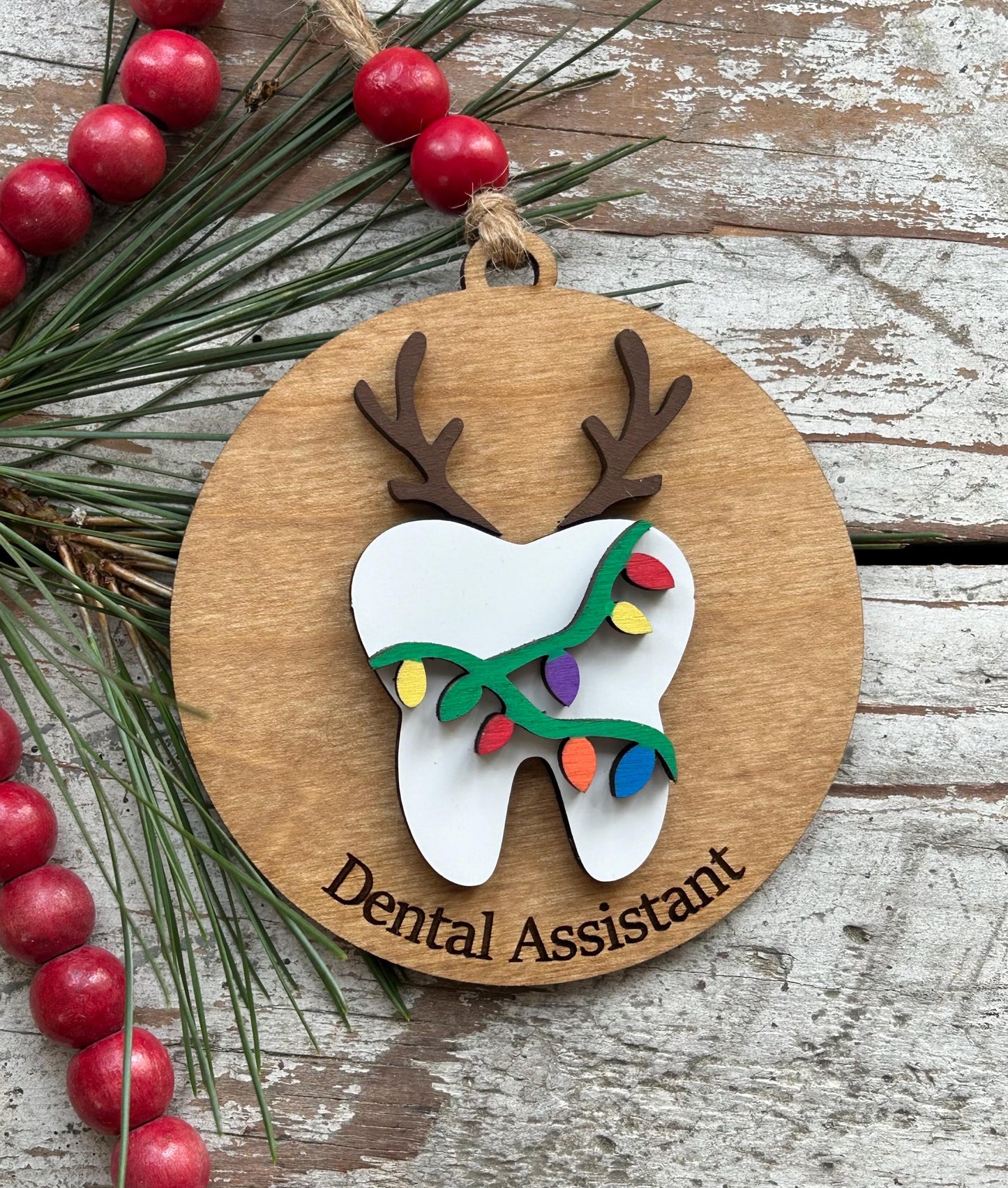 Personalized Dental Hygienist Christmas Tree Ornament | Gift for Dentist | Orthodontist | Dental Assistant Team Party Present | First Tooth