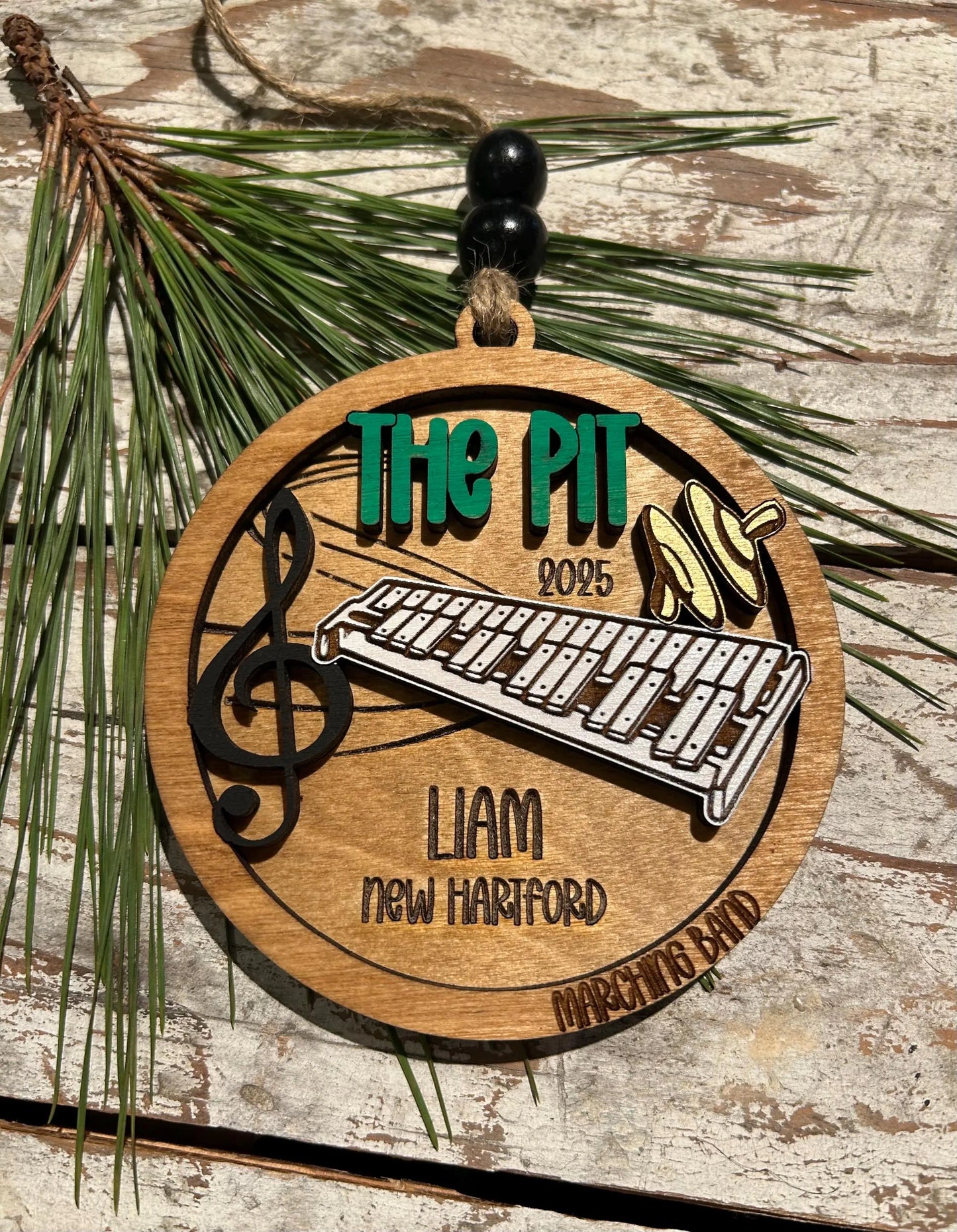 Personalized Pit Marching Band Christmas Tree Ornament | Percussion Xylophone | Triangle | The Pit Custom Band Gift | Gift for Band Director