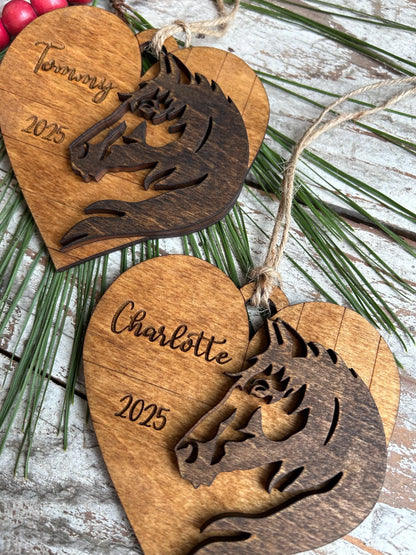 Personalized Horse Christmas Ornament | Gift for Horse Lover | Custom Horseback Riding Students Gift | Equine Equestrian Keepsake