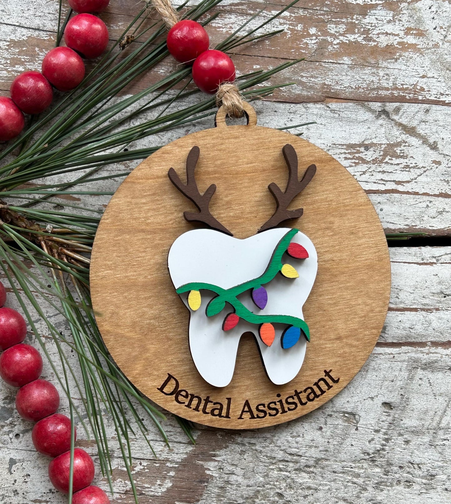 Personalized Dentist Christmas Tree Ornament | Gift for Dental Assistant | Orthodontist | Dental Hygienist Team Party Present | Tooth