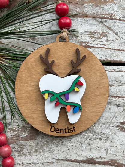 Personalized Dentist Christmas Tree Ornament | Gift for Dental Assistant | Orthodontist | Dental Hygienist Team Party Present | Tooth