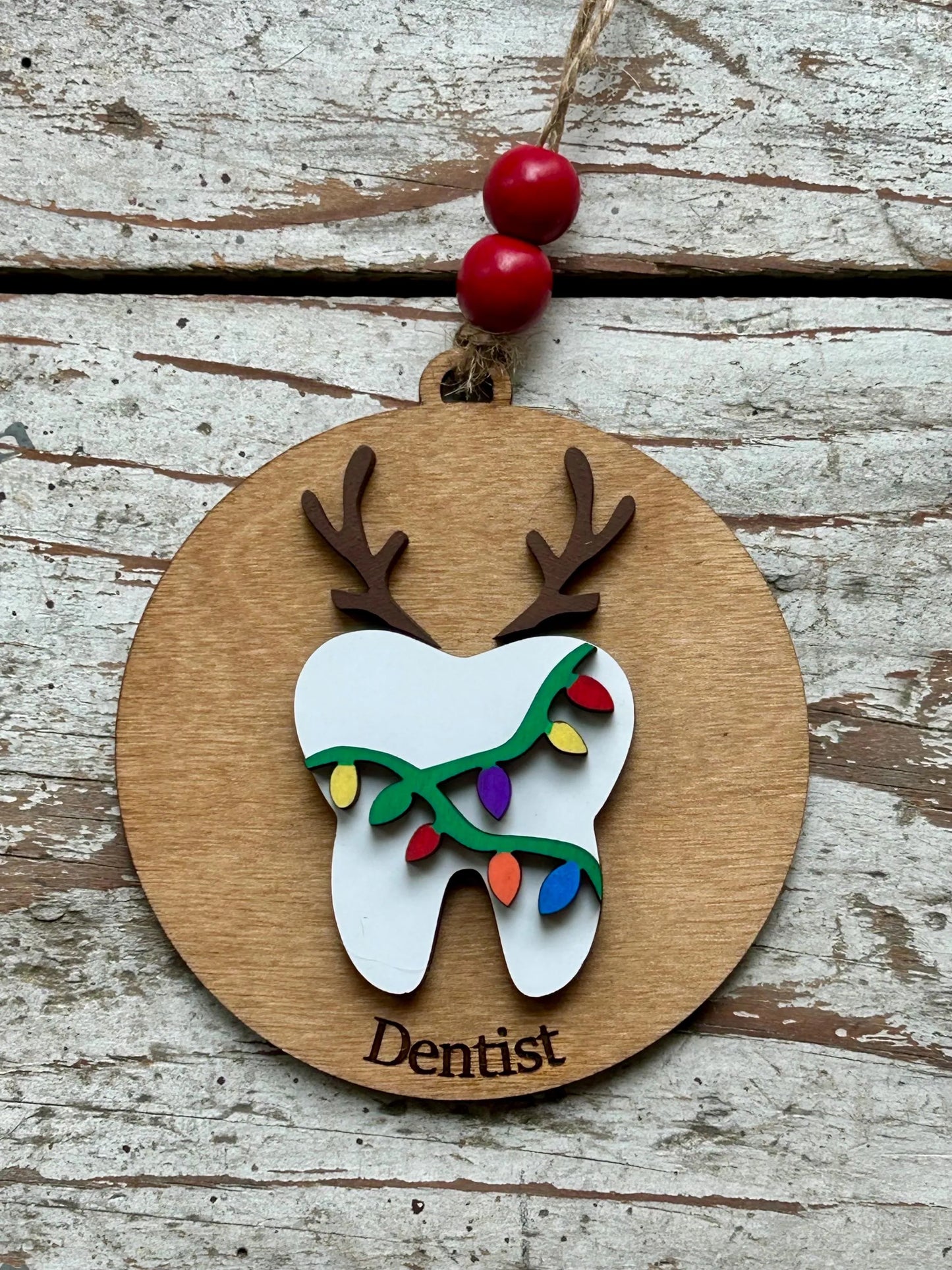 Personalized Dental Assistant Christmas Tree Ornament | Gift for Dentist | Orthodontist | Dental Hygienist Team Party Present | First Tooth