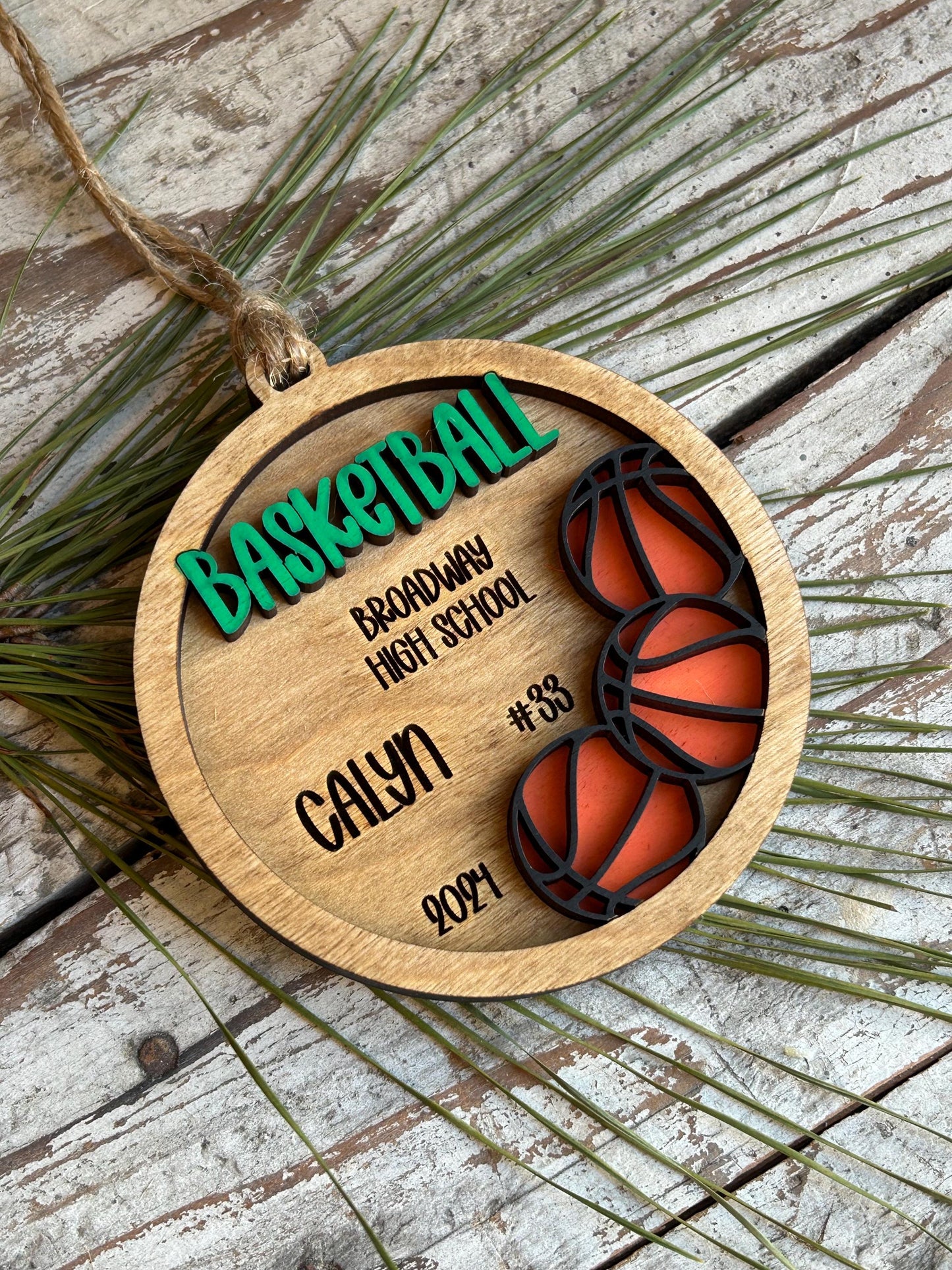Personalized Basketball Boy or Girl Player Christmas Tree Ornament | Gift for High School College Basketball Team | Custom Basketball Coach