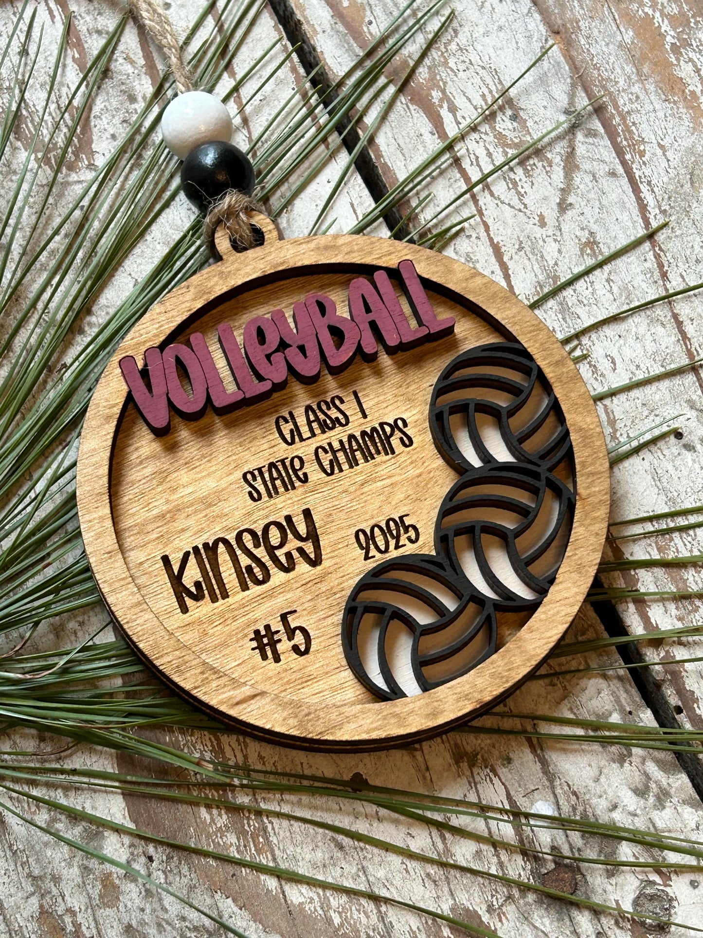 Personalized Volleyball Player Christmas Tree Ornament | Gift for High School Volleyball Team | Custom Volleyball Ornament for Her |