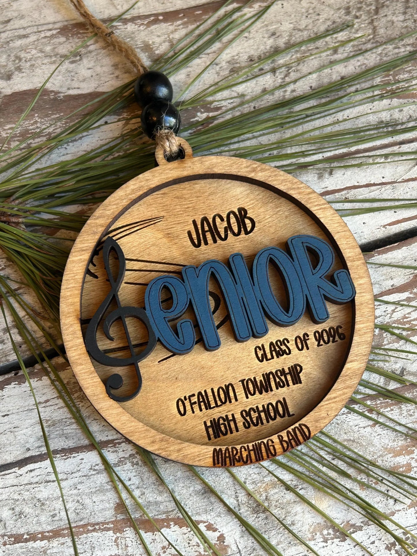Personalized Marching Band - Chorus Senior Christmas Tree Ornament |  Custom Band Graduation Gift | College Band Senior Class of 2027 |