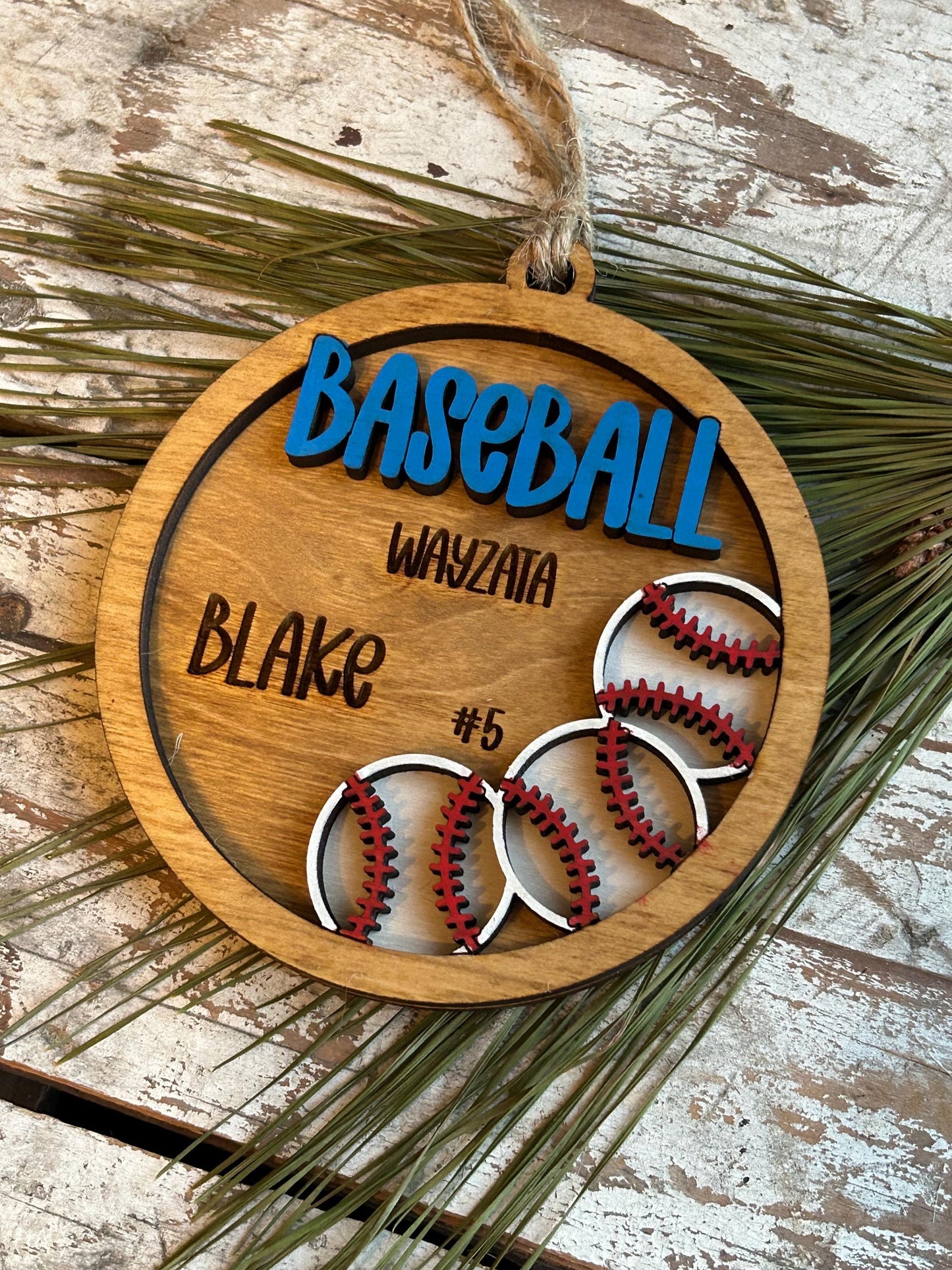 Personalized Baseball Player Christmas Tree Ornament | Gift for High School Baseball Team | Custom Baseball Coach | Senior Baseball Gift
