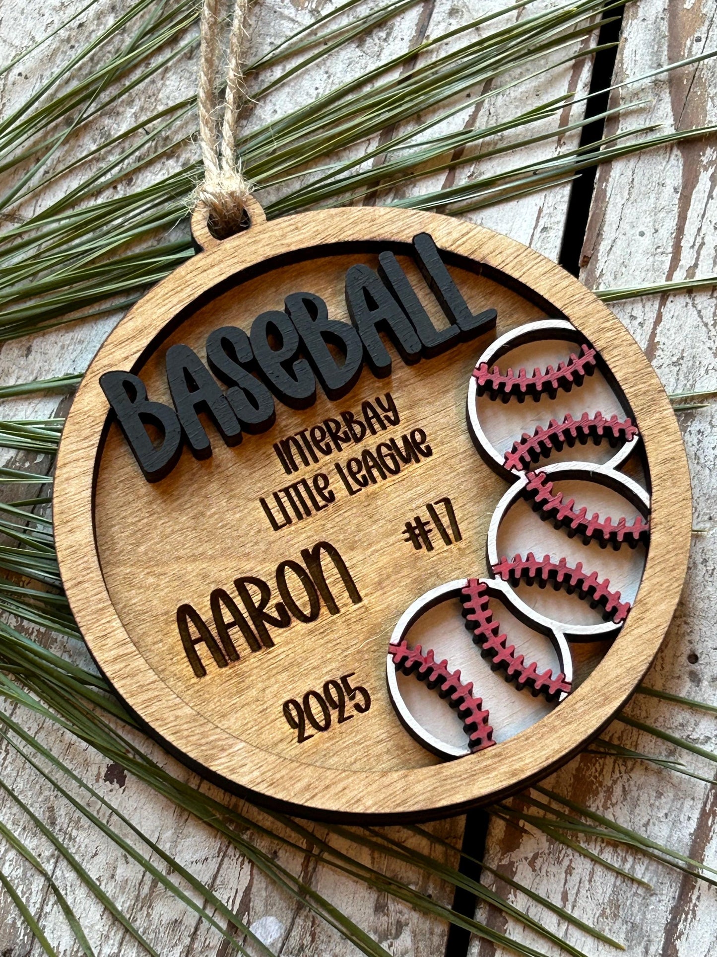 Personalized Baseball Player Christmas Tree Ornament | Gift for High School Baseball Team | Custom Baseball Coach | Senior Baseball Gift