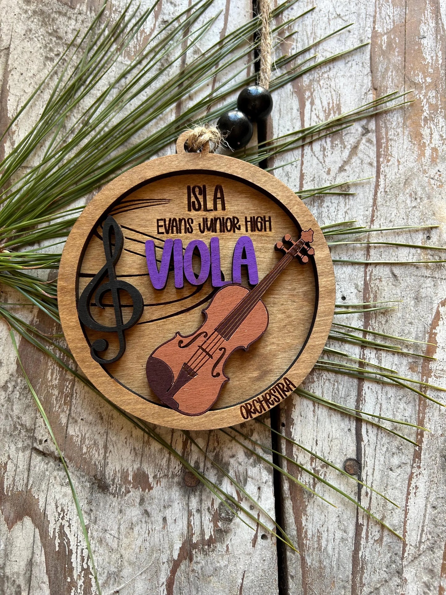 Personalized Viola Orchestra Christmas Tree Ornament | Viola Student Gift | Custom Music Viola Lover Keepsake | First Viola Recital Present