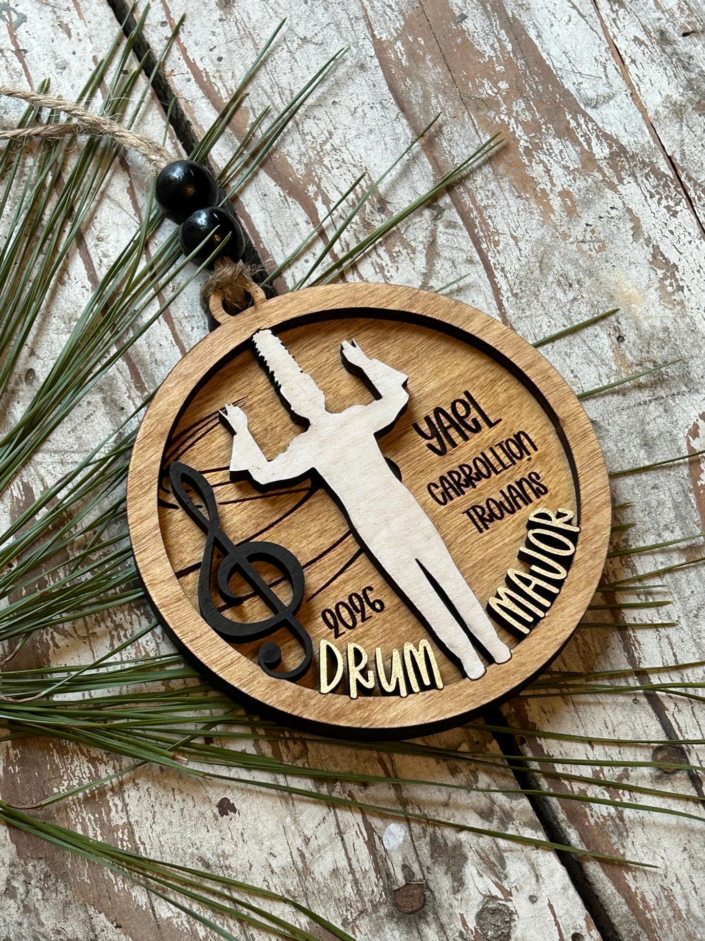Personalized Drum Major Marching Band Christmas Tree Ornament |  Custom Band Leader Gift | Gift for Band Director | Music Lover | Conductor