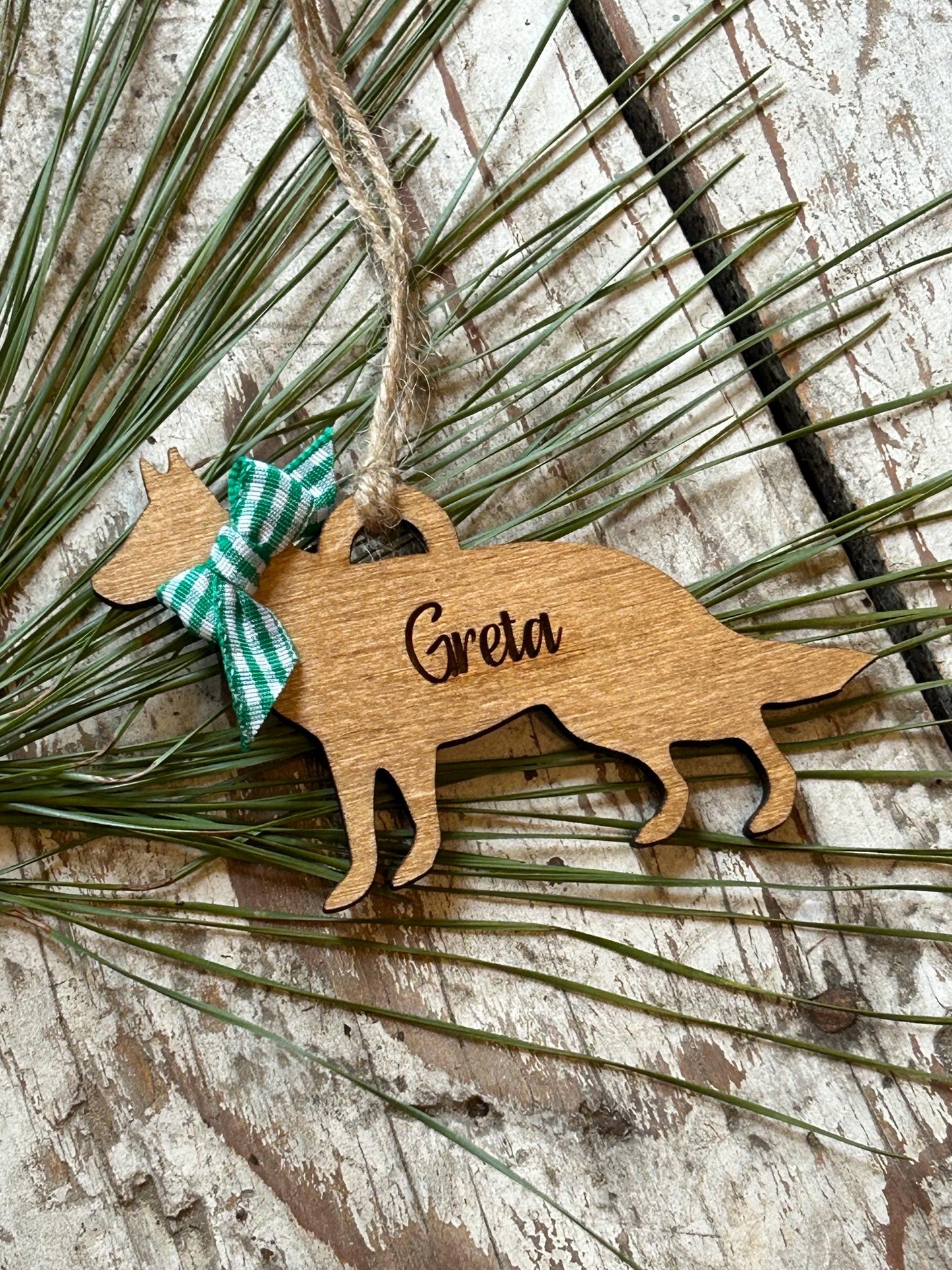 Personalized French Brittany | German Sheppard | German SH Pointer | Golden Doodle Dog  Christmas Tree Ornament  | Dog Mom | Dog Lover Gift