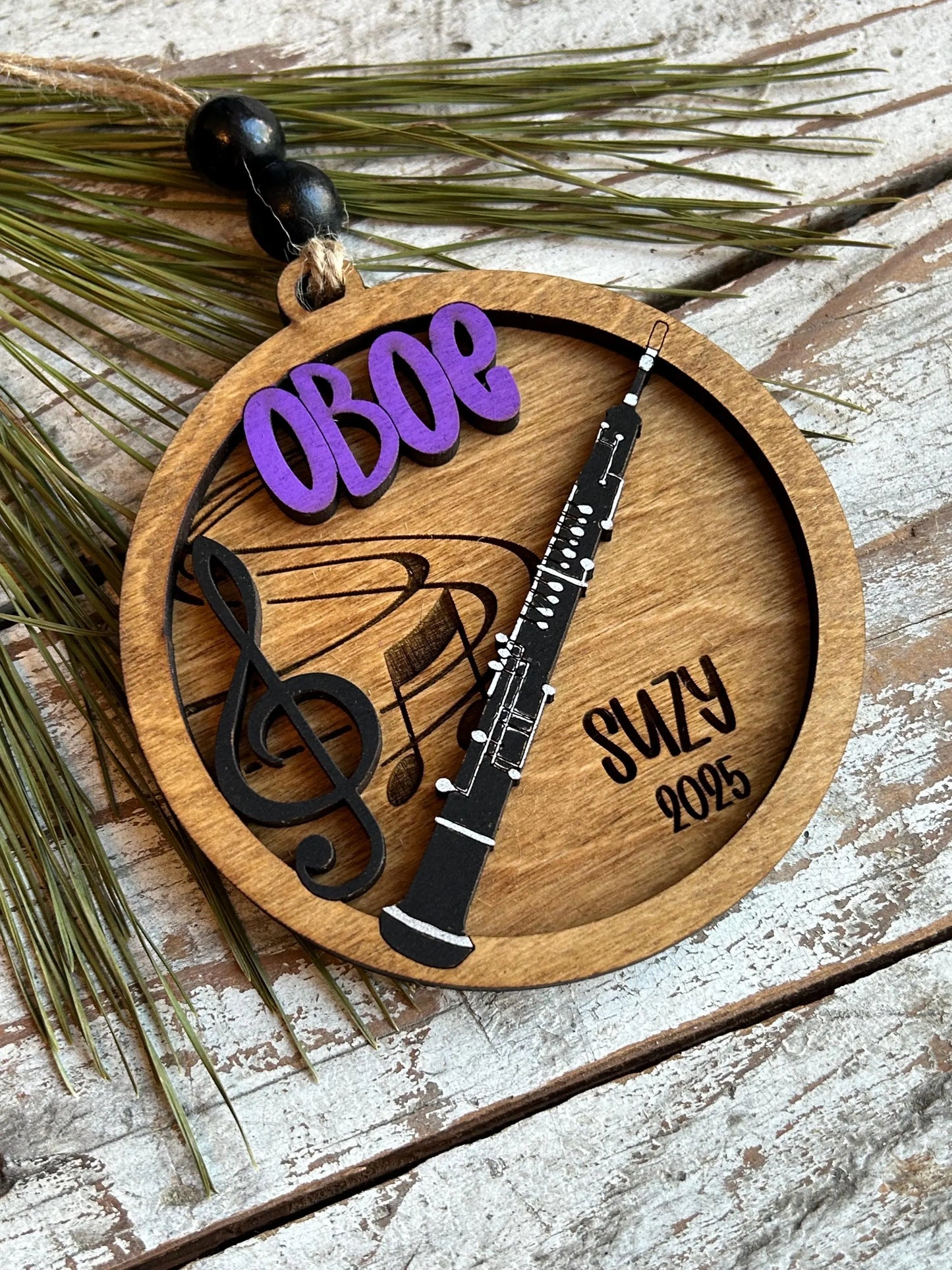 Personalized Oboe Marching Band Christmas Tree Ornament | Music Instrument Ornament | Woodwinds Custom  Band | Gift for Band Director