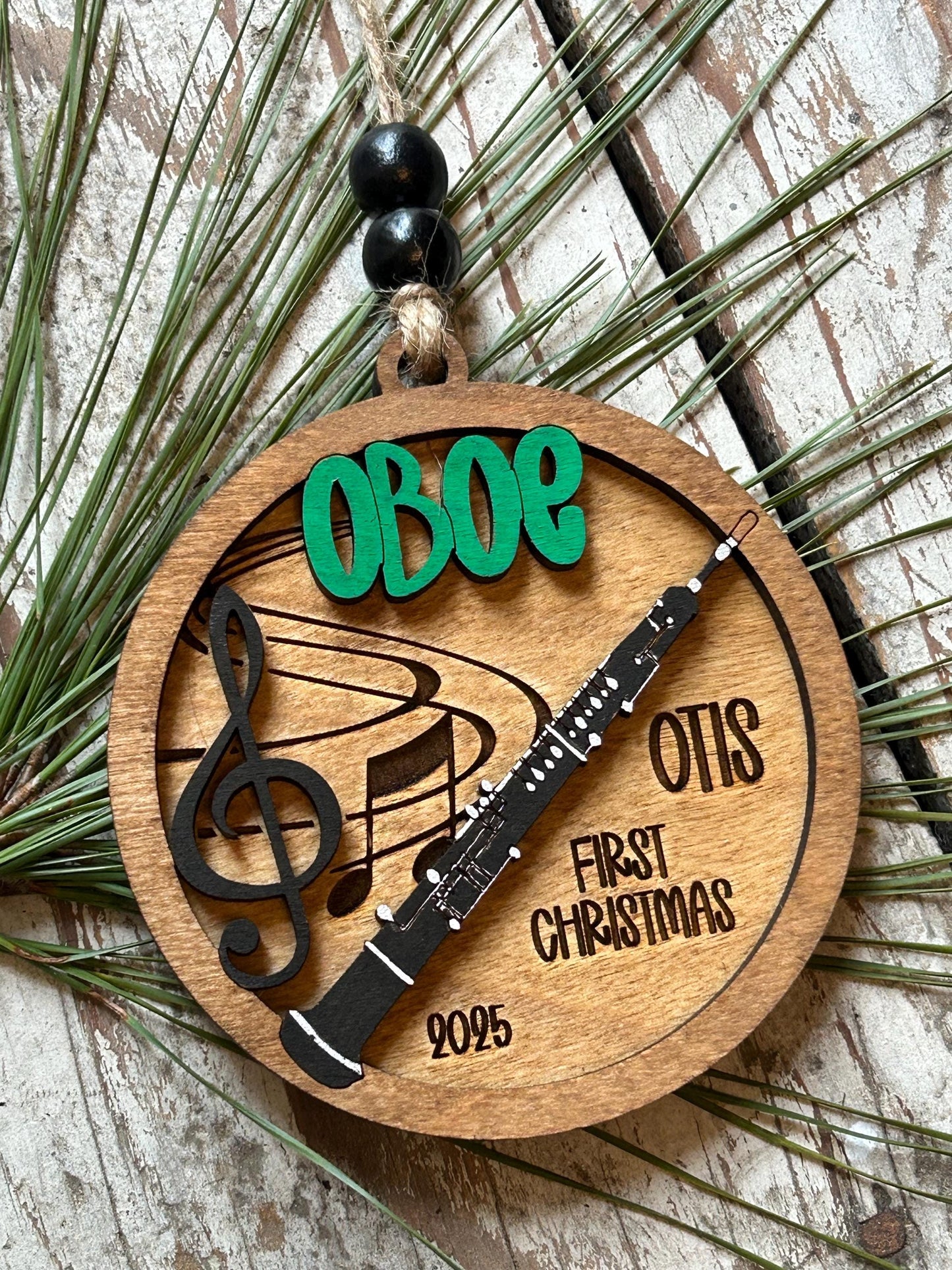 Personalized Oboe Marching Band Christmas Tree Ornament | Music Instrument Ornament | Woodwinds Custom  Band | Gift for Band Director