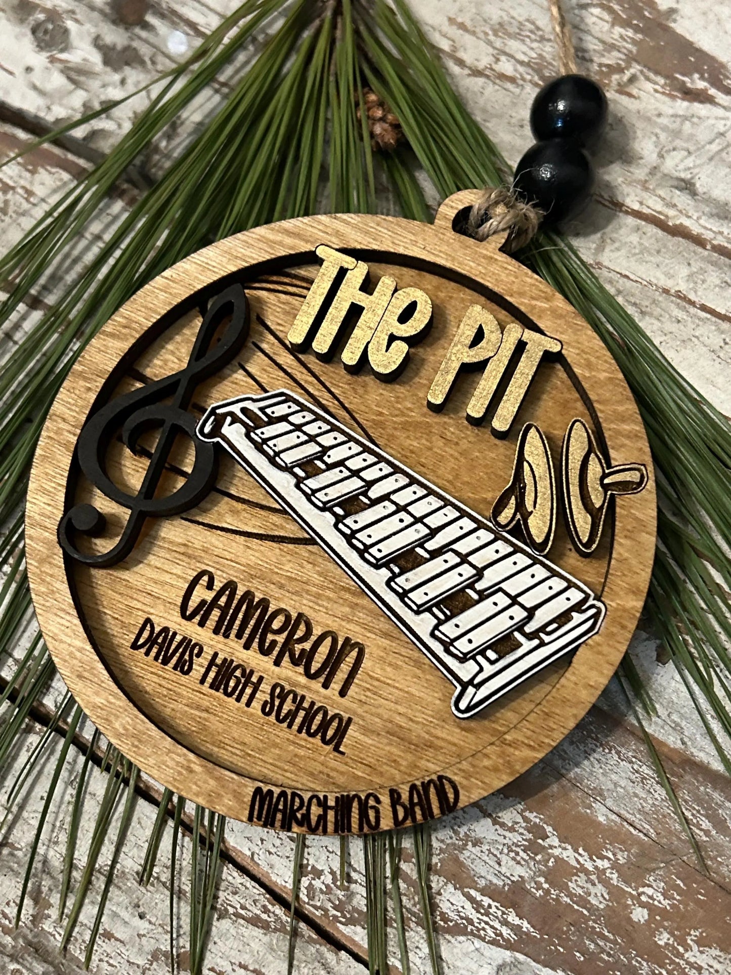 Personalized Pit Marching Band Christmas Tree Ornament | Percussion Xylophone | Triangle | The Pit Custom Band Gift | Gift for Band Director