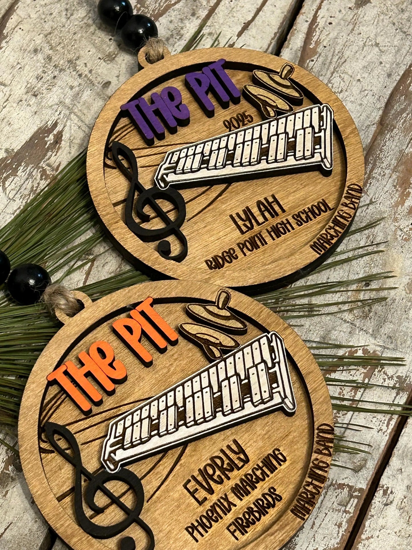 Personalized Pit Marching Band Christmas Tree Ornament | Percussion Xylophone | Triangle | The Pit Custom Band Gift | Gift for Band Director