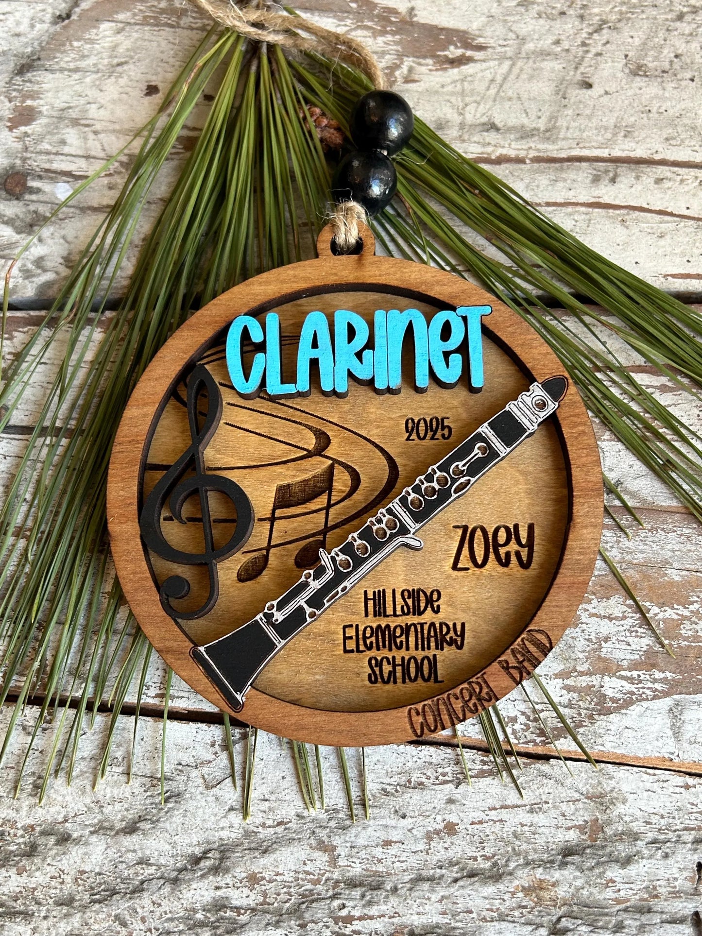 Personalized Clarinet Marching Band Christmas Tree Ornament | Music Instrument Ornament | Woodwinds Custom  Band | Gift for Band Director